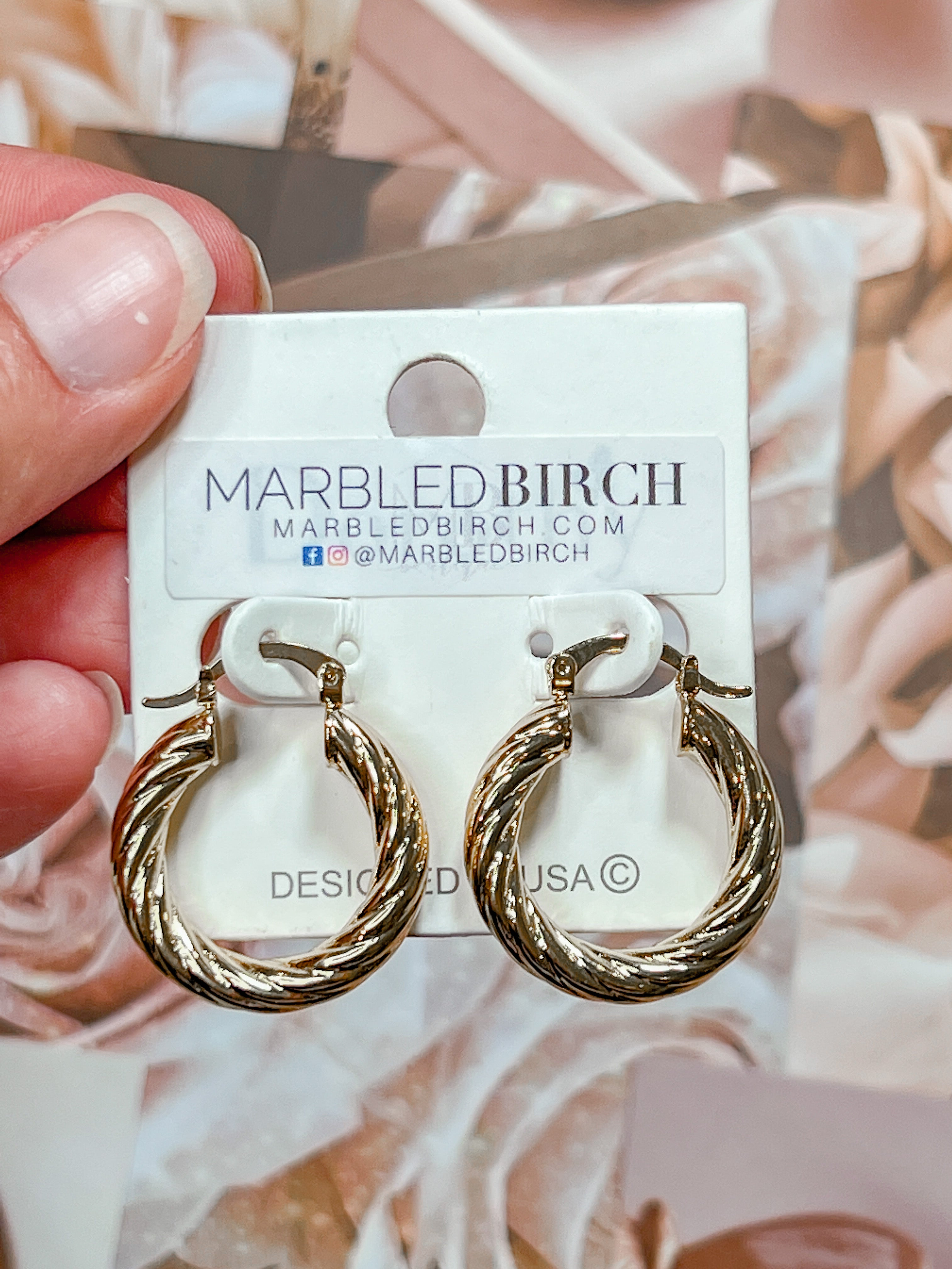 Small Textured Metal Hoop Earrings