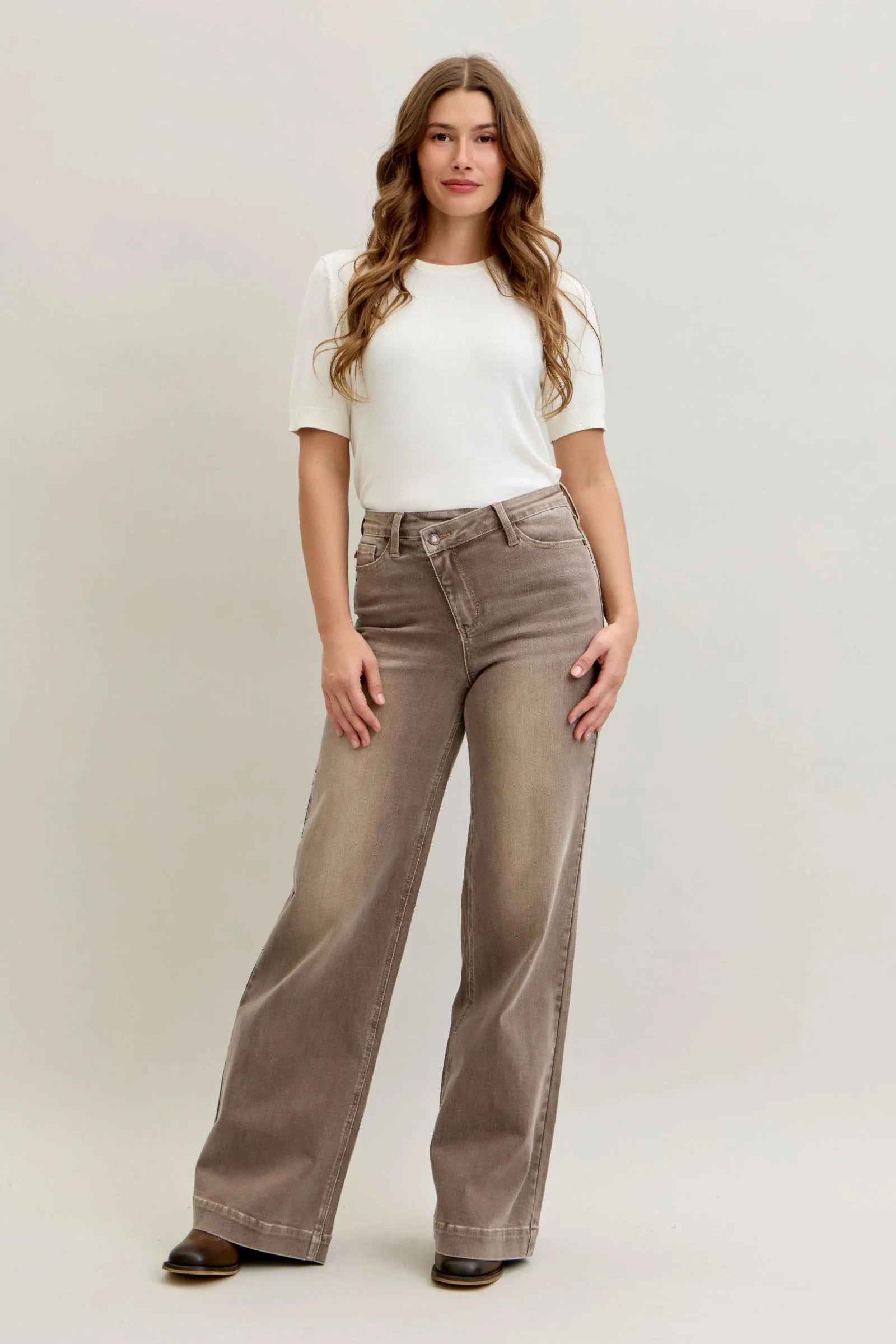 Clay Park Retro Wide Leg Judy Blue Jeans