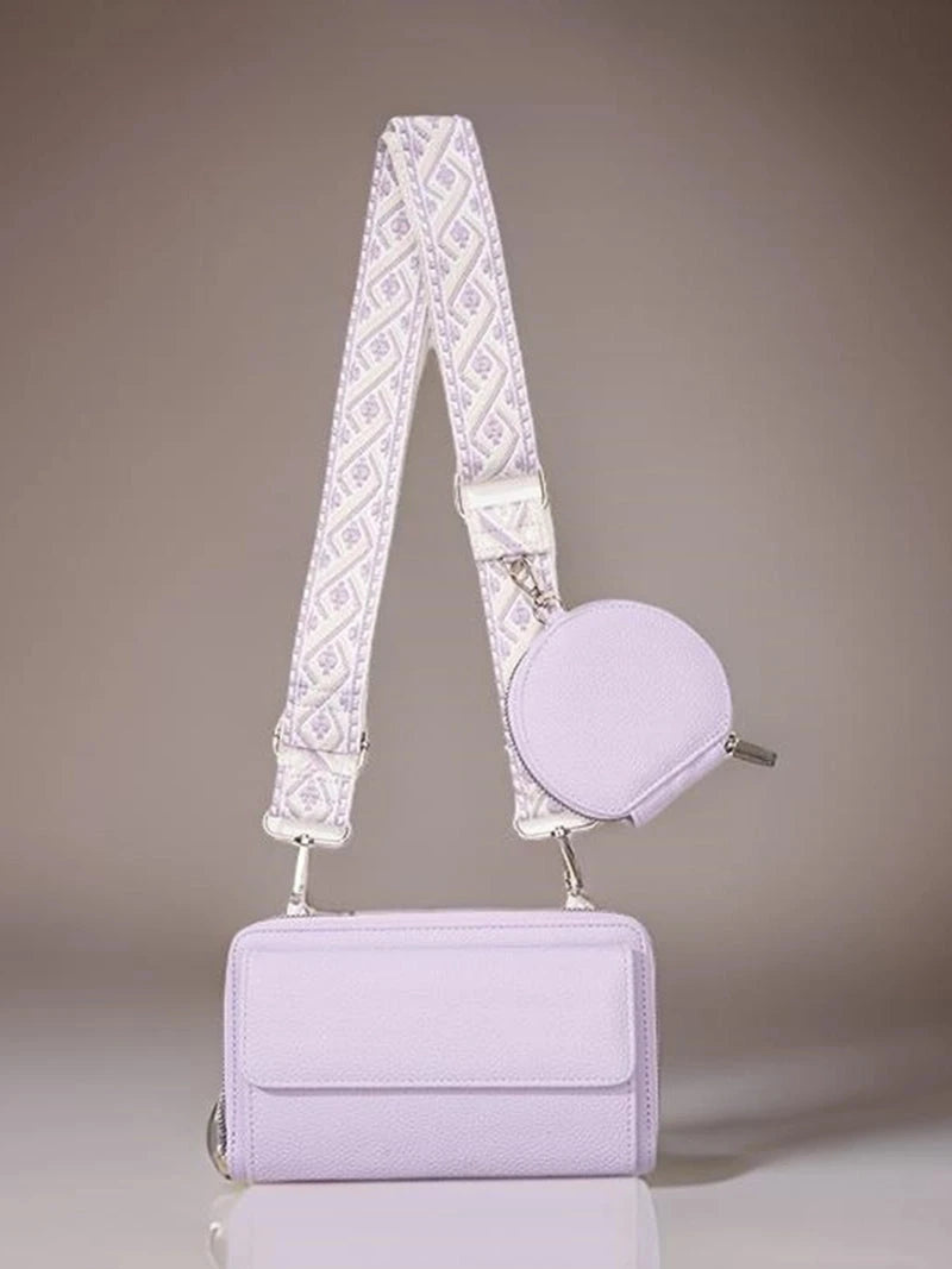 Vegan Leather Crossbody Duo Wallet Handbag