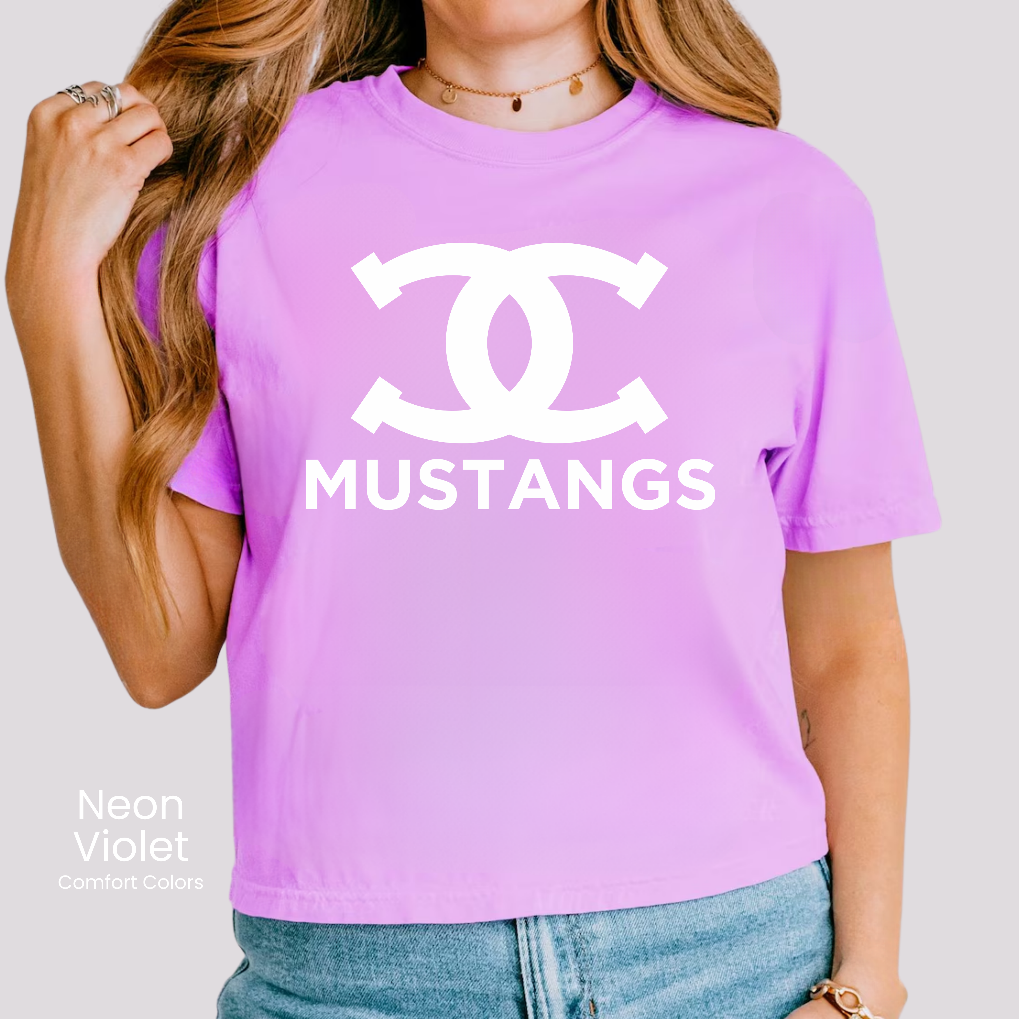 Comfort Colors Boxy Crop Double Horseshoe Tee
