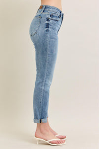 Braxton Bleach Wash Mid Rise Boyfriend Jeans