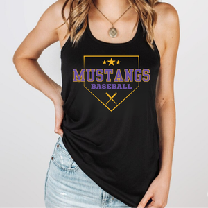 Mustangs Baseball Flowy Racerback Tank