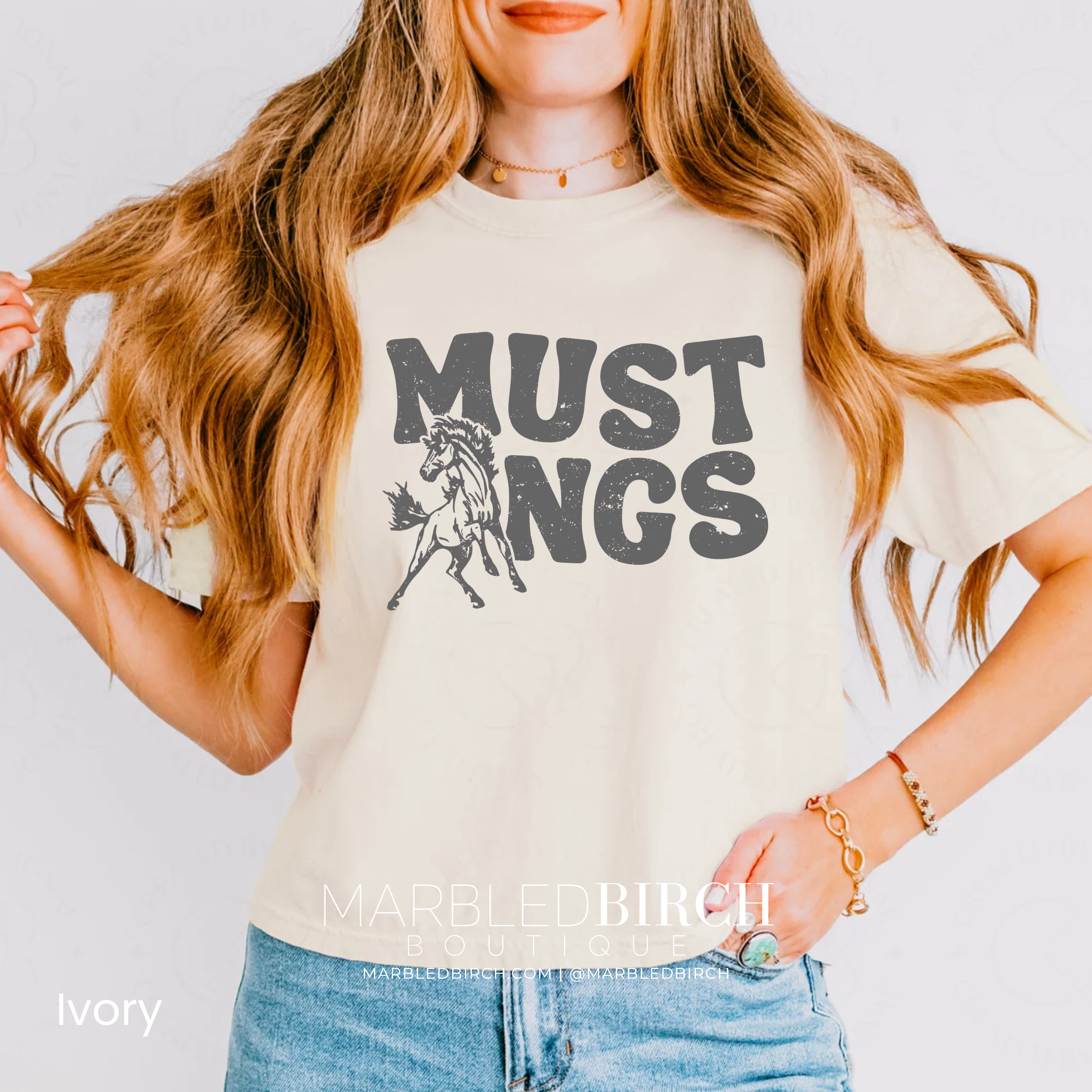 Groovy Mustangs Tee in Grey