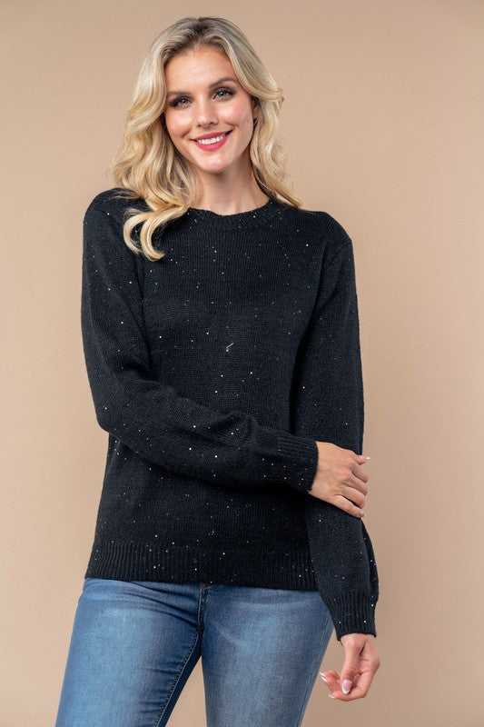 Midnight Spark Sequin Knit Sweater