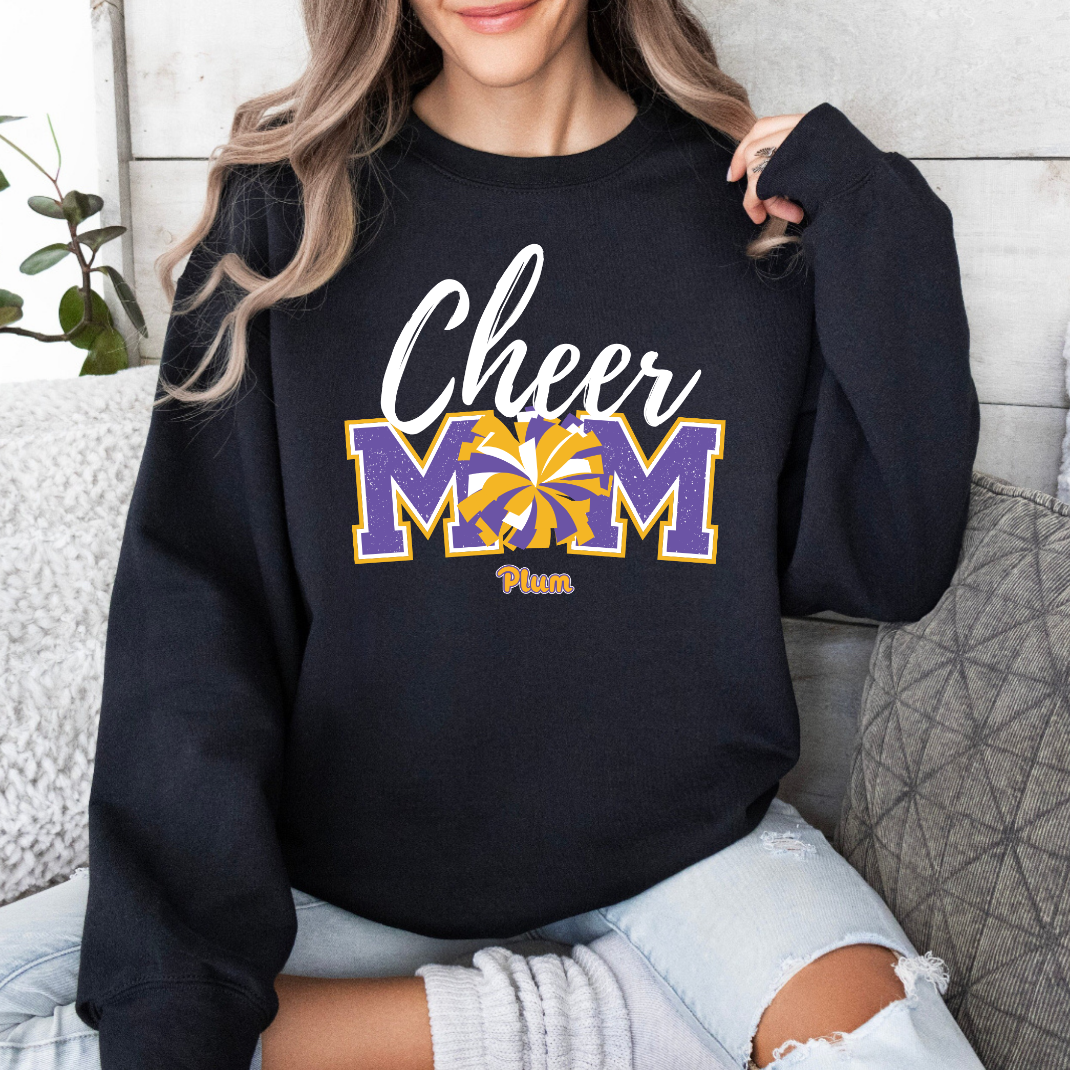 Plum Cheer Mom Sweatshirt