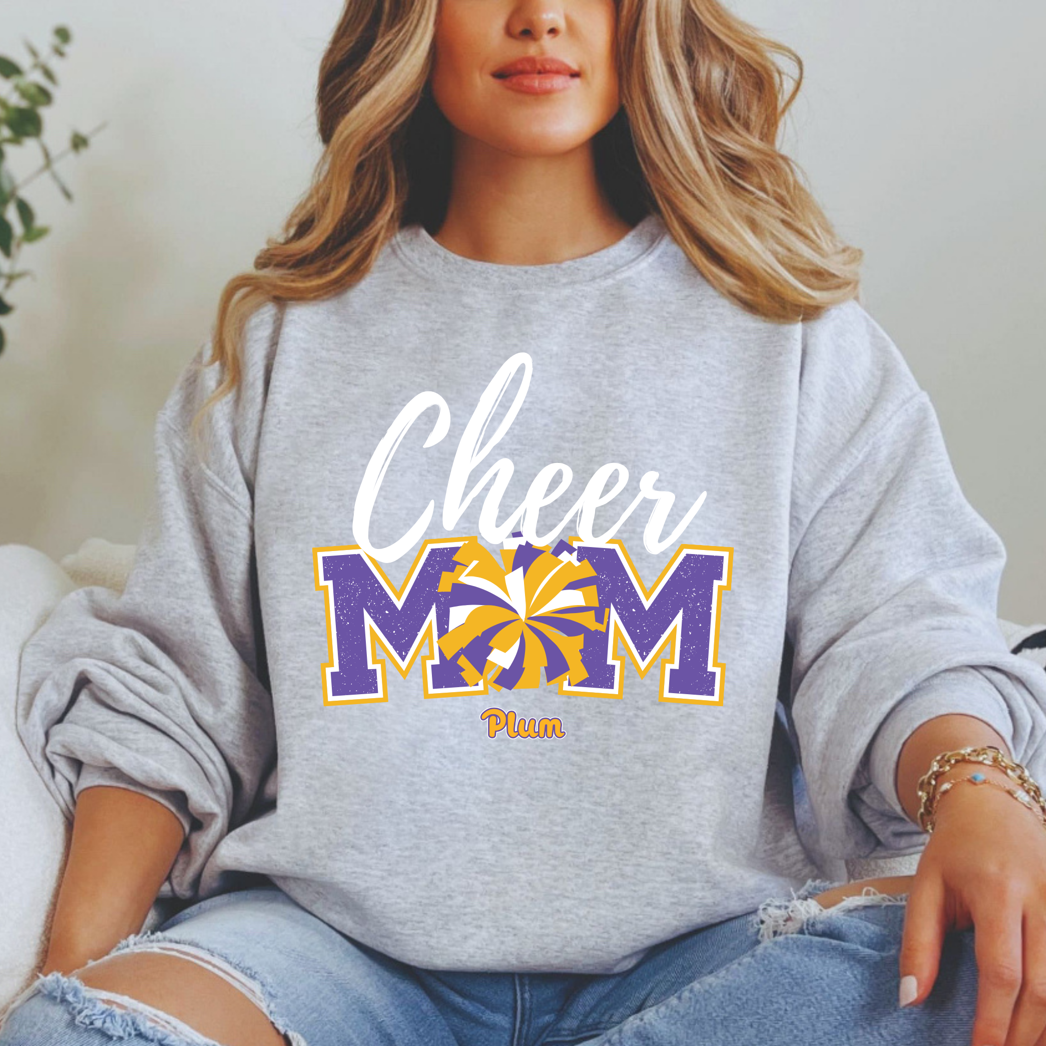 Plum Cheer Mom Sweatshirt