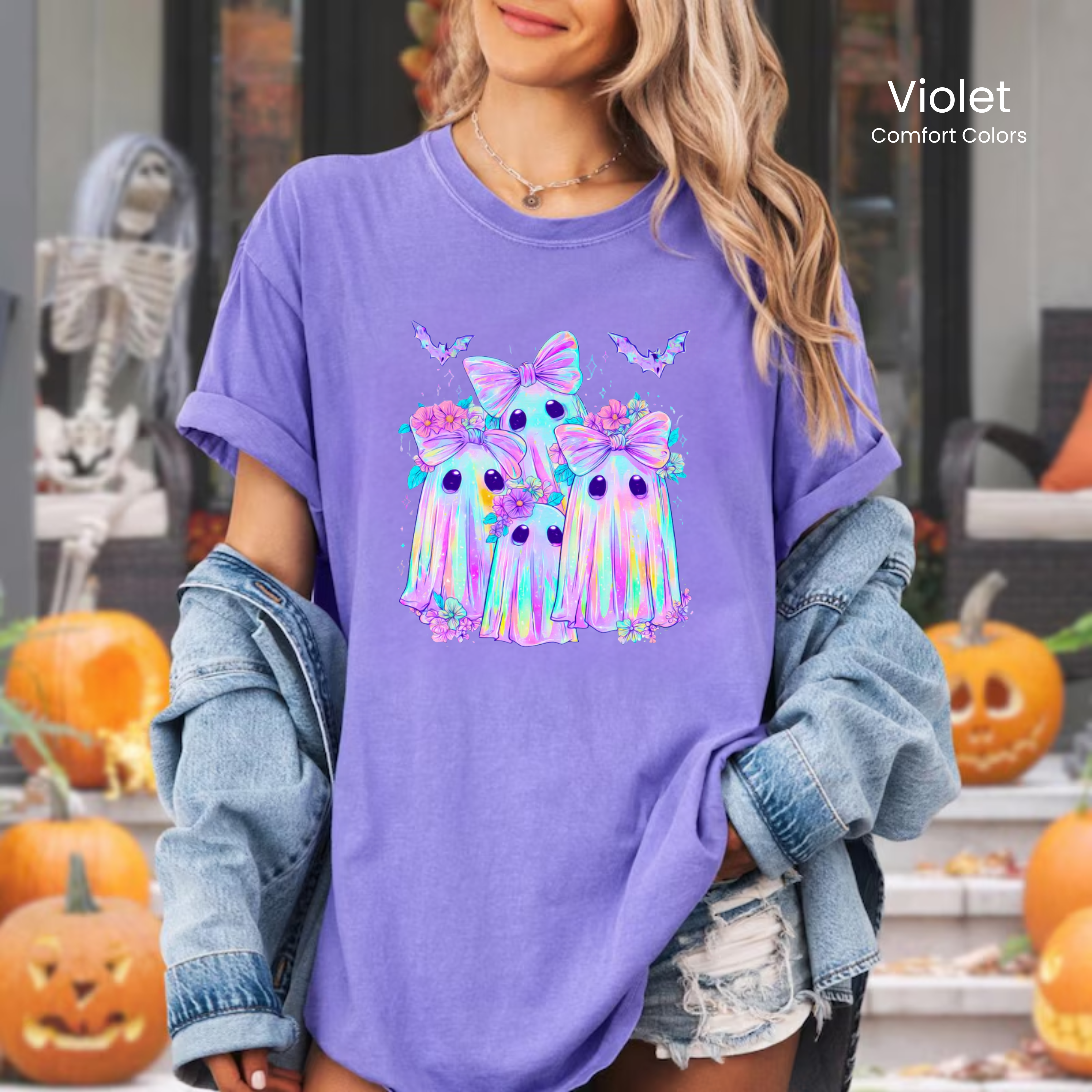 Iridescent Ghost Besties Tee