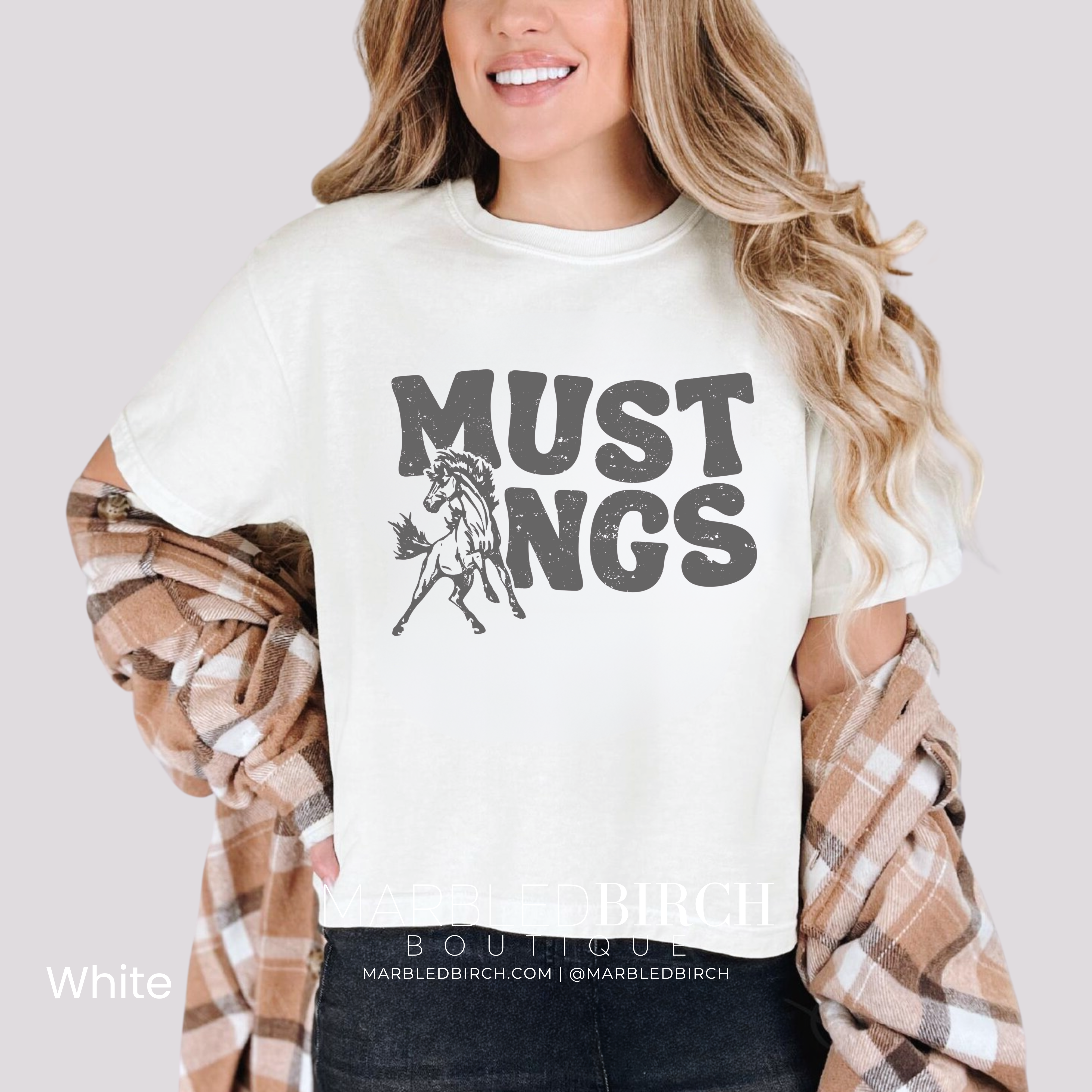 Groovy Mustangs Tee in Grey