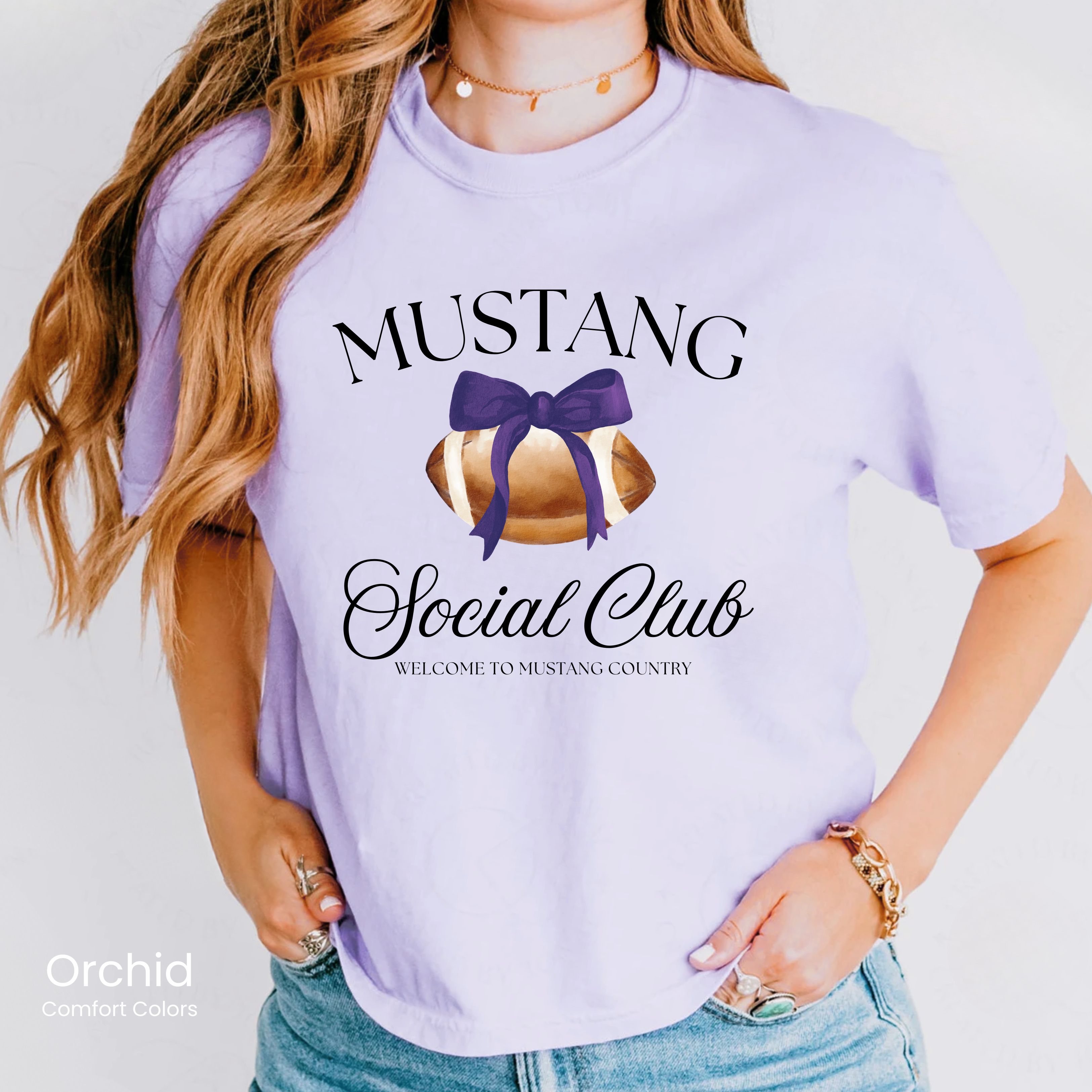Comfort Colors Boxy Crop Mustang Social Club Tee