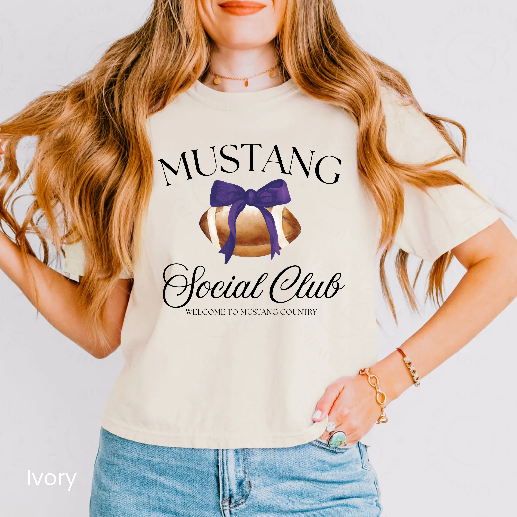 Comfort Colors Boxy Crop Mustang Social Club Tee