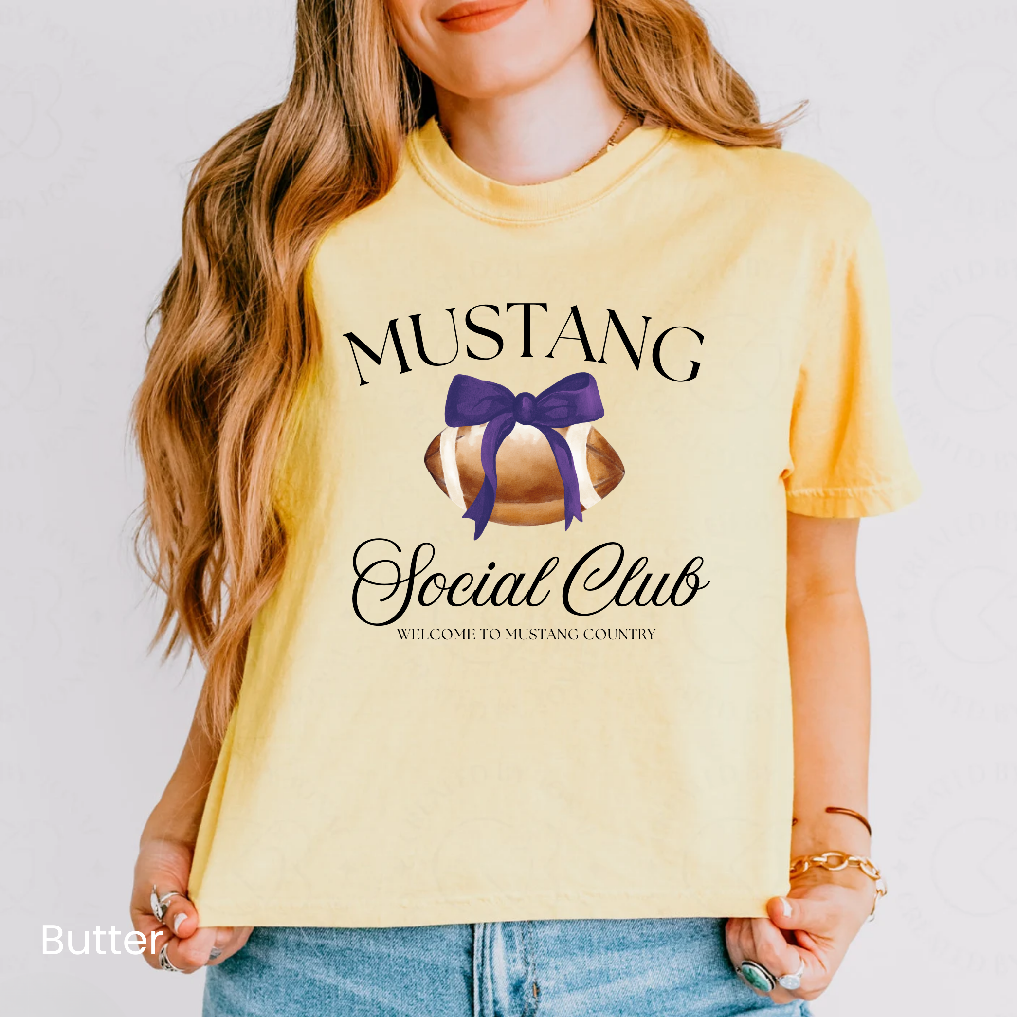 Comfort Colors Boxy Crop Mustang Social Club Tee