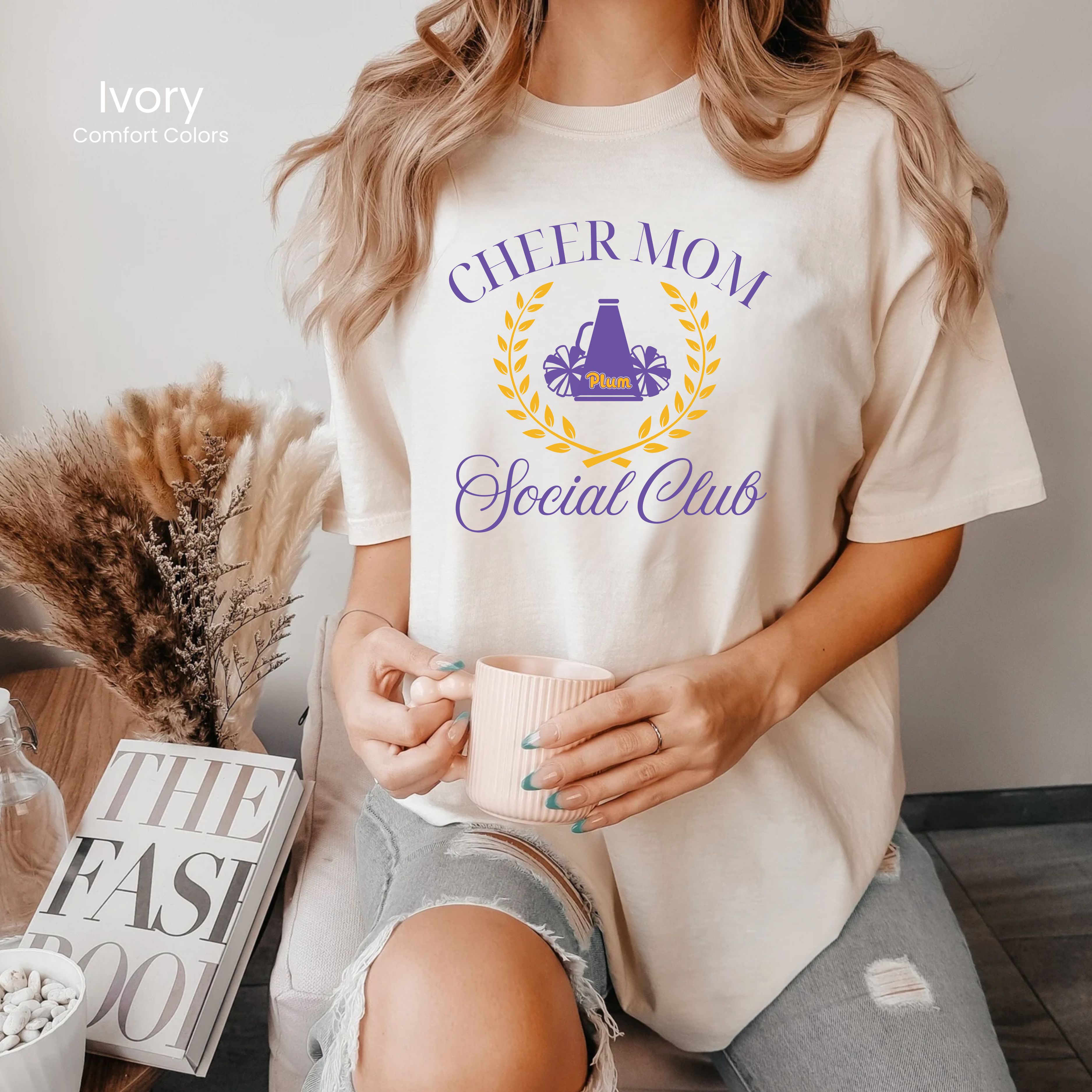 Comfort Colors Plum Cheer Mom Social Club Tee