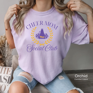 Comfort Colors Plum Cheer Mom Social Club Tee