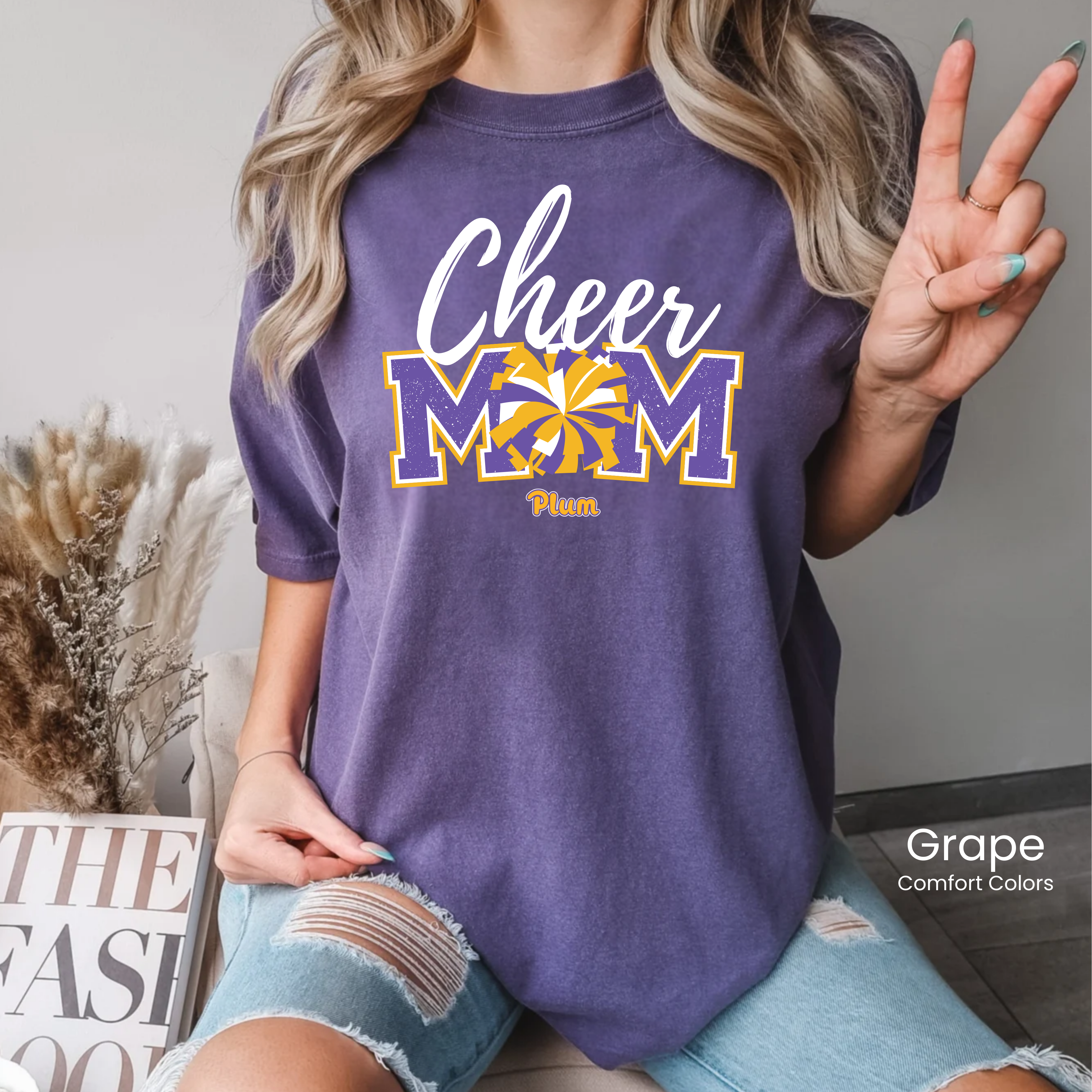 Comfort Colors Plum Cheer Mom Tee