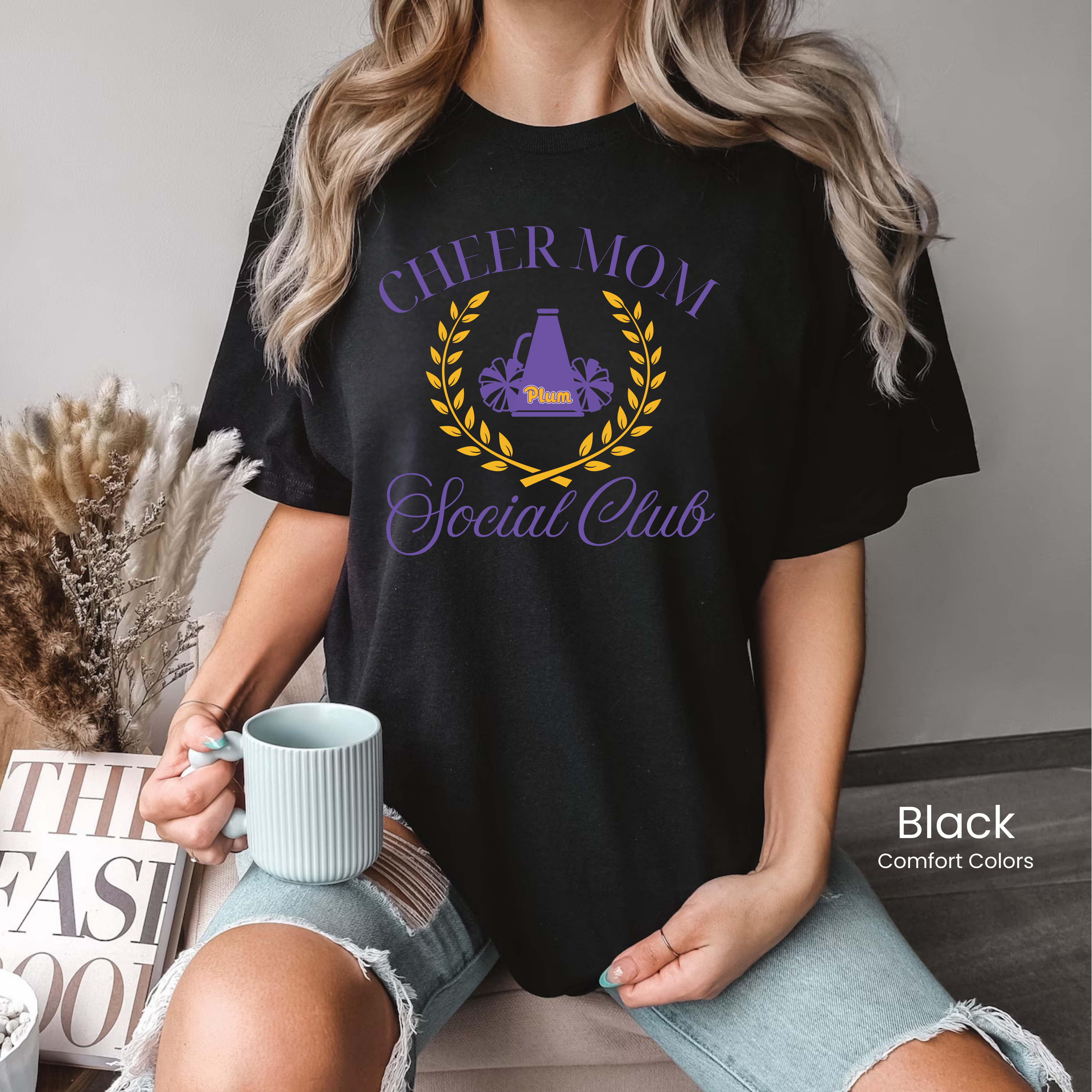 Comfort Colors Plum Cheer Mom Social Club Tee