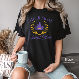 Comfort Colors Plum Cheer Mom Social Club Tee