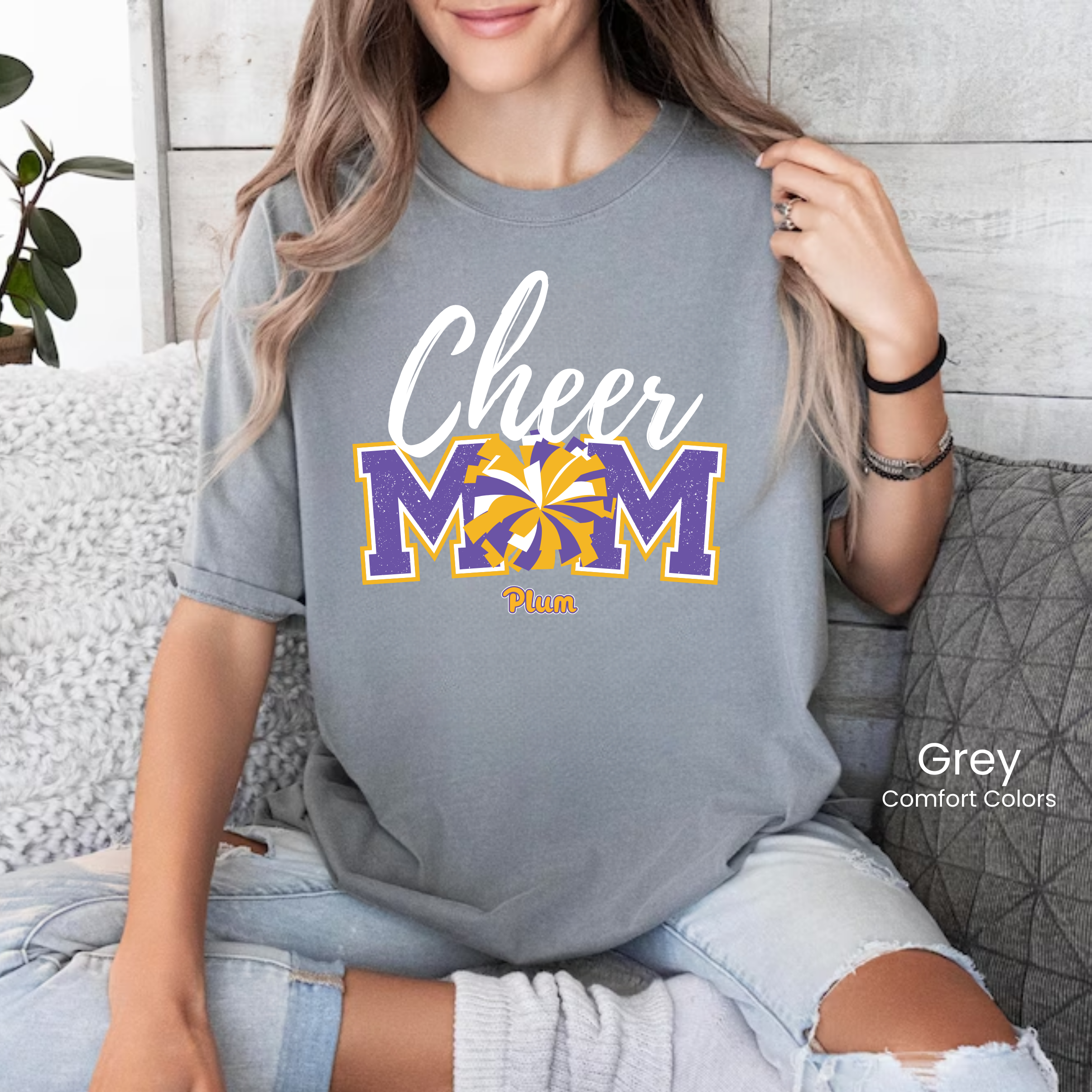 Comfort Colors Plum Cheer Mom Tee