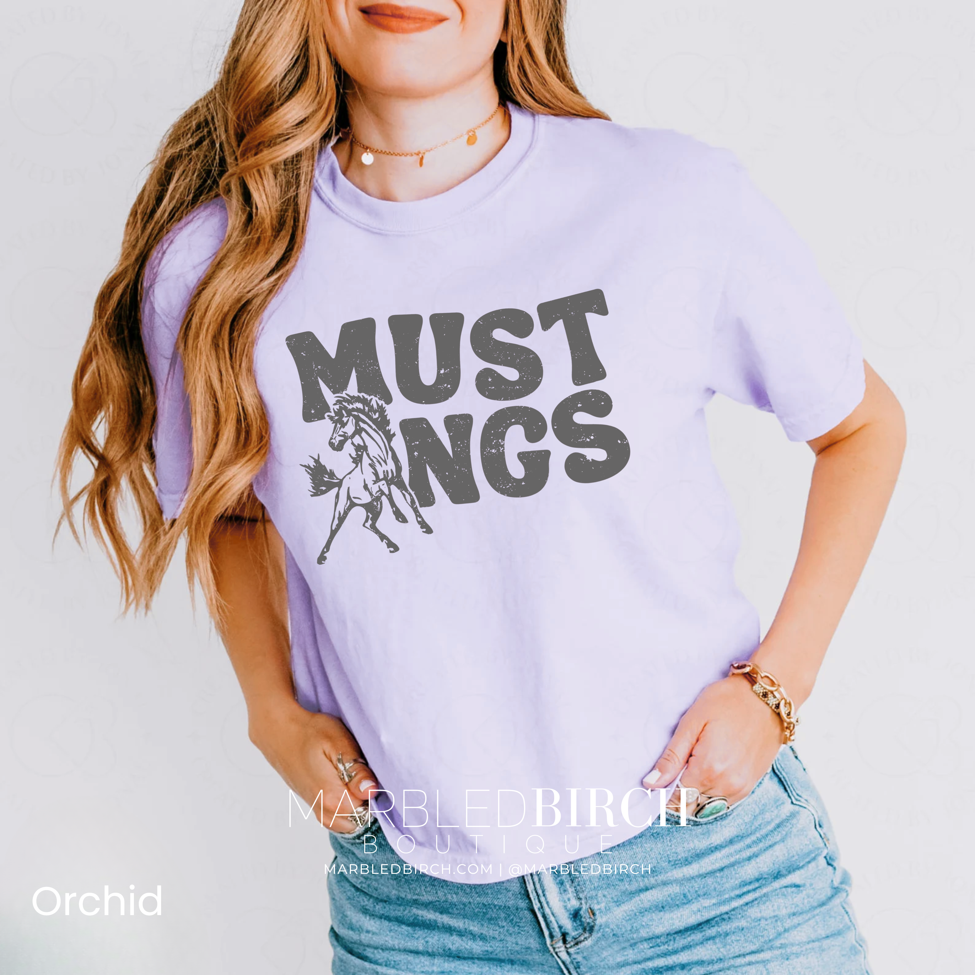 Groovy Mustangs Tee in Grey