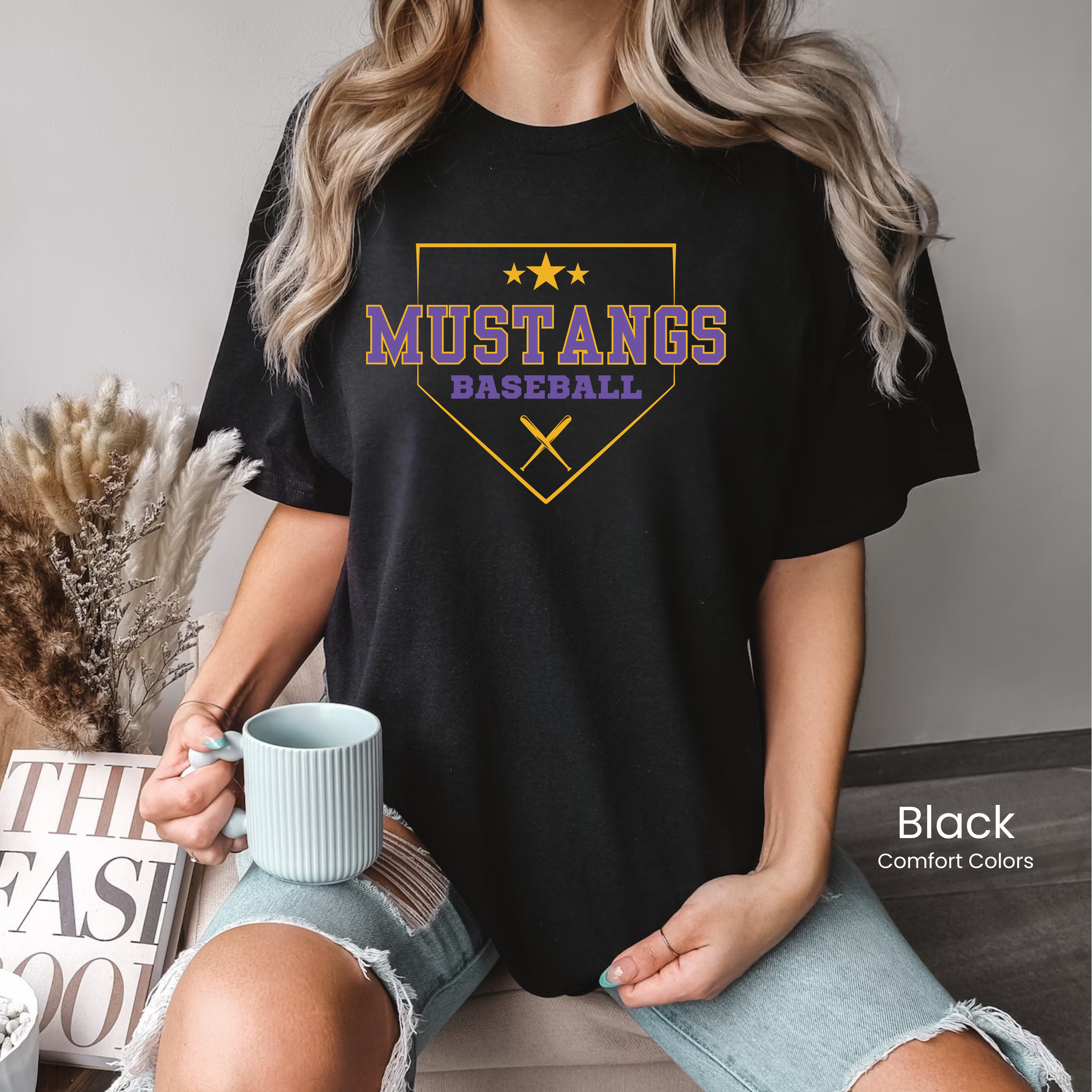 Comfort Colors Mustangs Baseball Tee