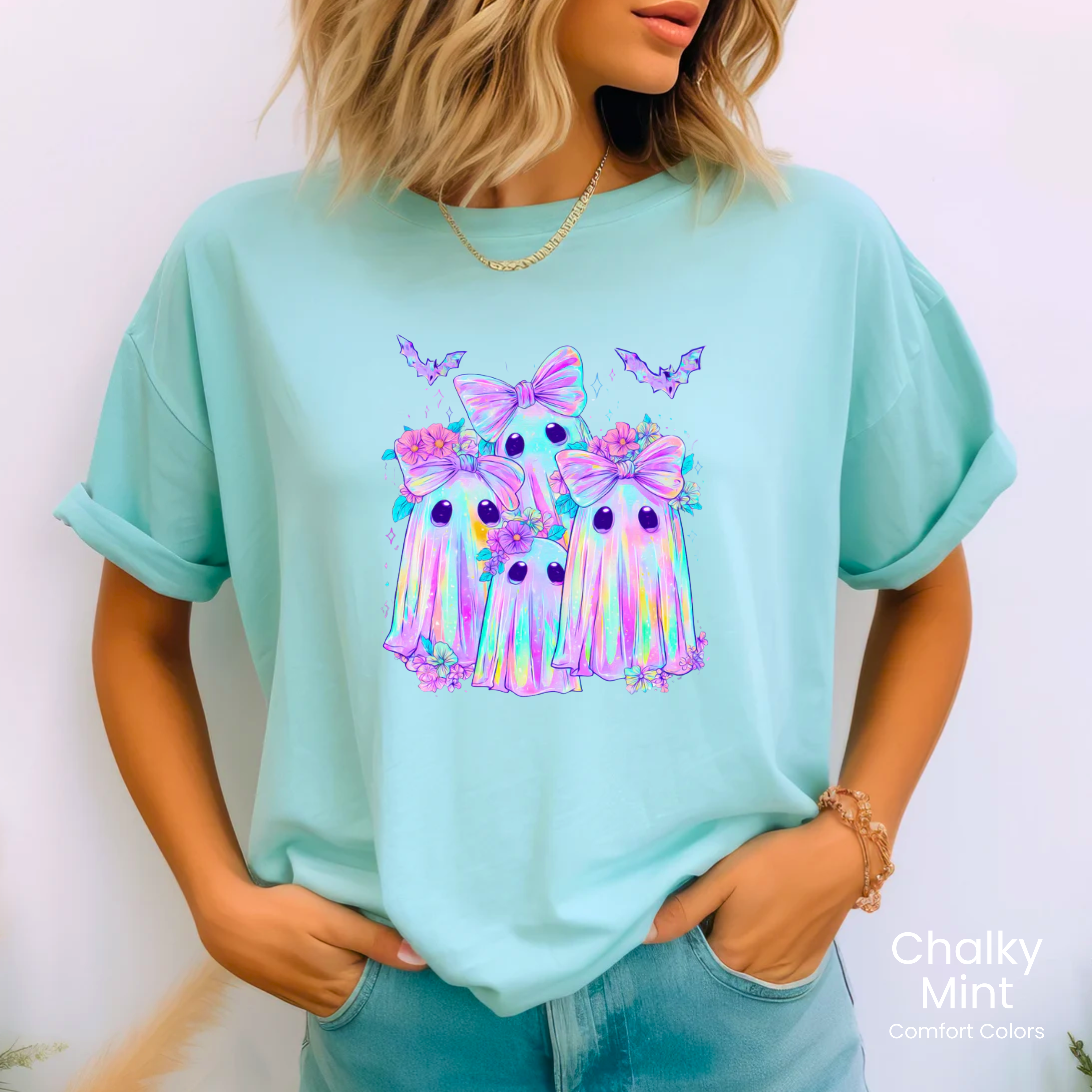Iridescent Ghost Besties Tee