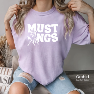 Comfort Colors White Groovy Mustangs Tee