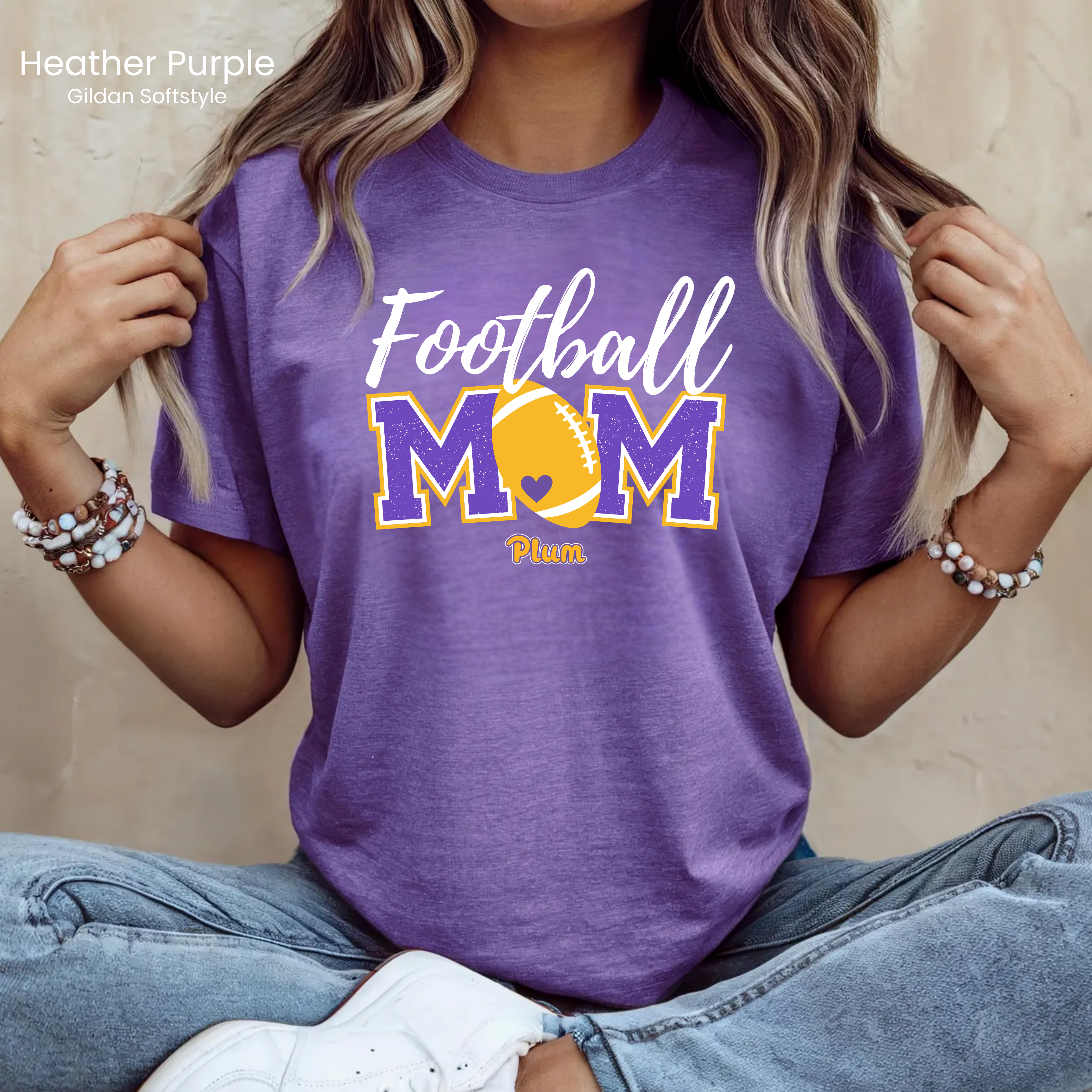 Gildan Softstyle Plum Football Mom Tee