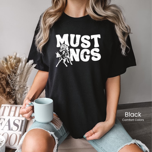 Comfort Colors White Groovy Mustangs Tee