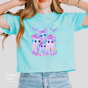 Iridescent Ghost Besties Boxy Crop Tee