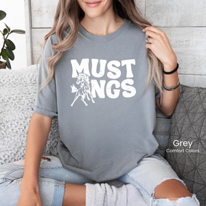 Comfort Colors White Groovy Mustangs Tee