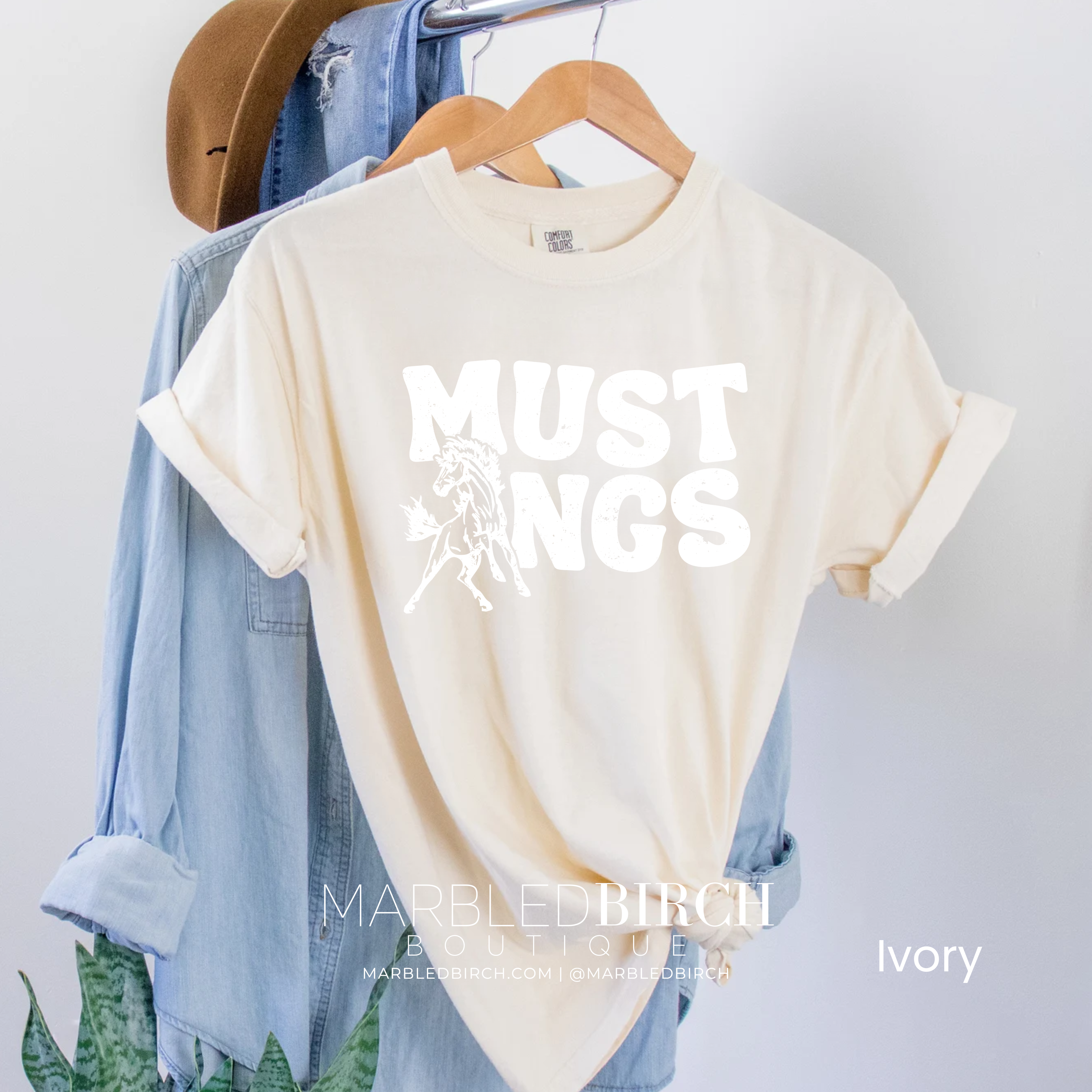 Groovy Mustangs Tee in White