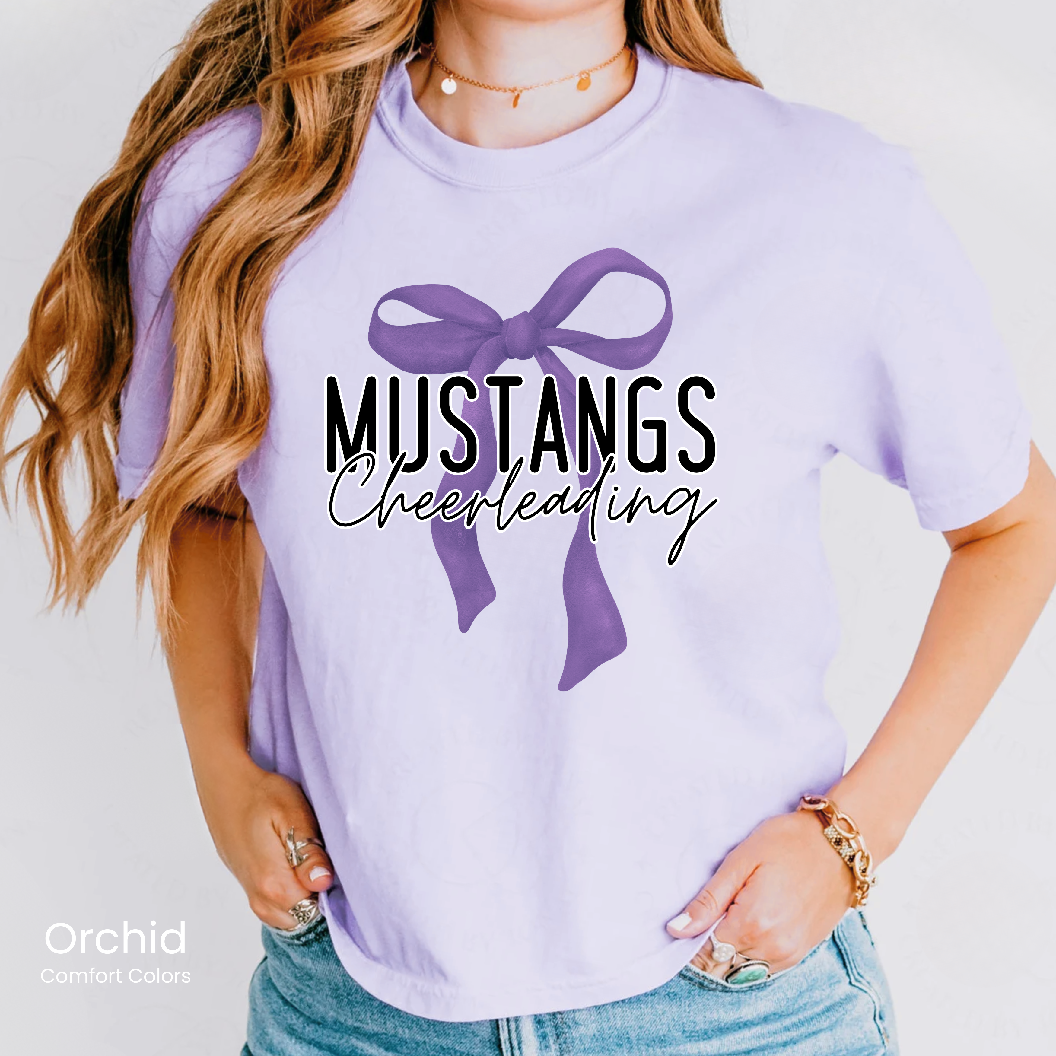 Comfort Colors Boxy Crop Cheerleading Bow Tee