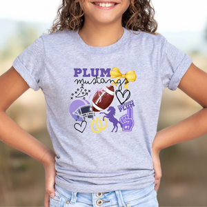 Youth Preppy Mustang Football Tee