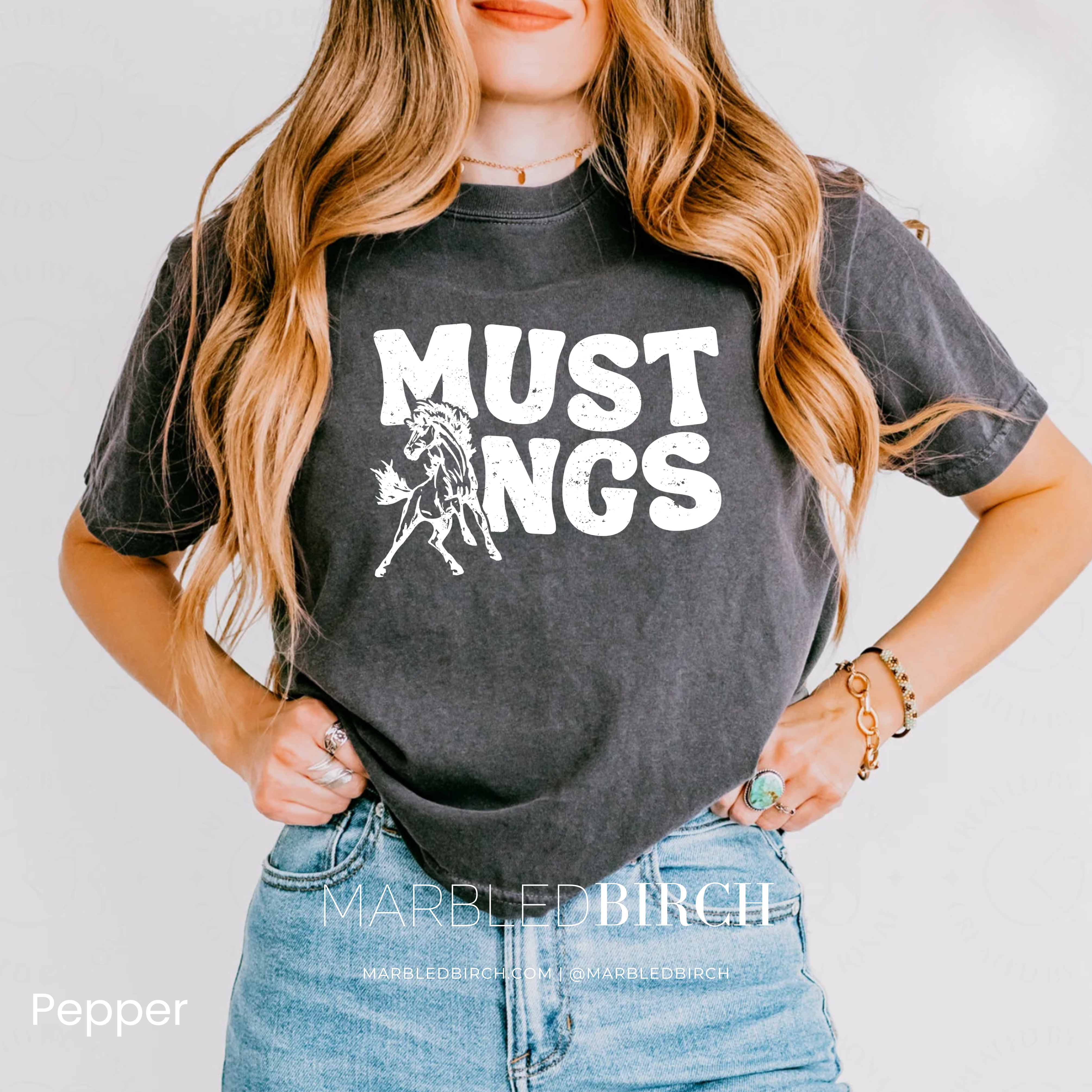 Groovy Mustangs Tee in White