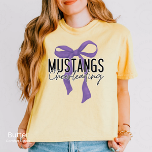 Comfort Colors Boxy Crop Cheerleading Bow Tee