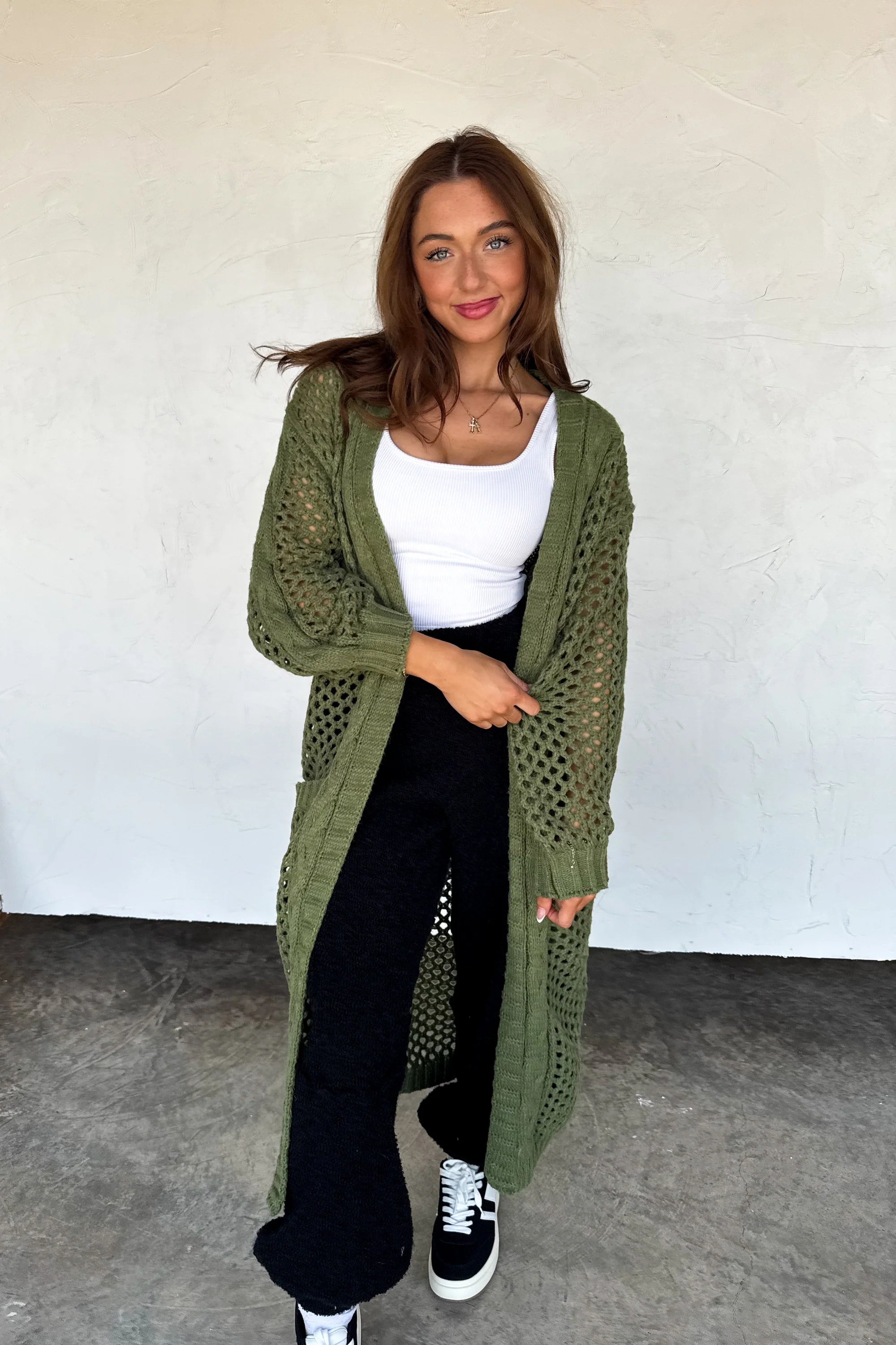 Kandias Knit Cardigan in Olive