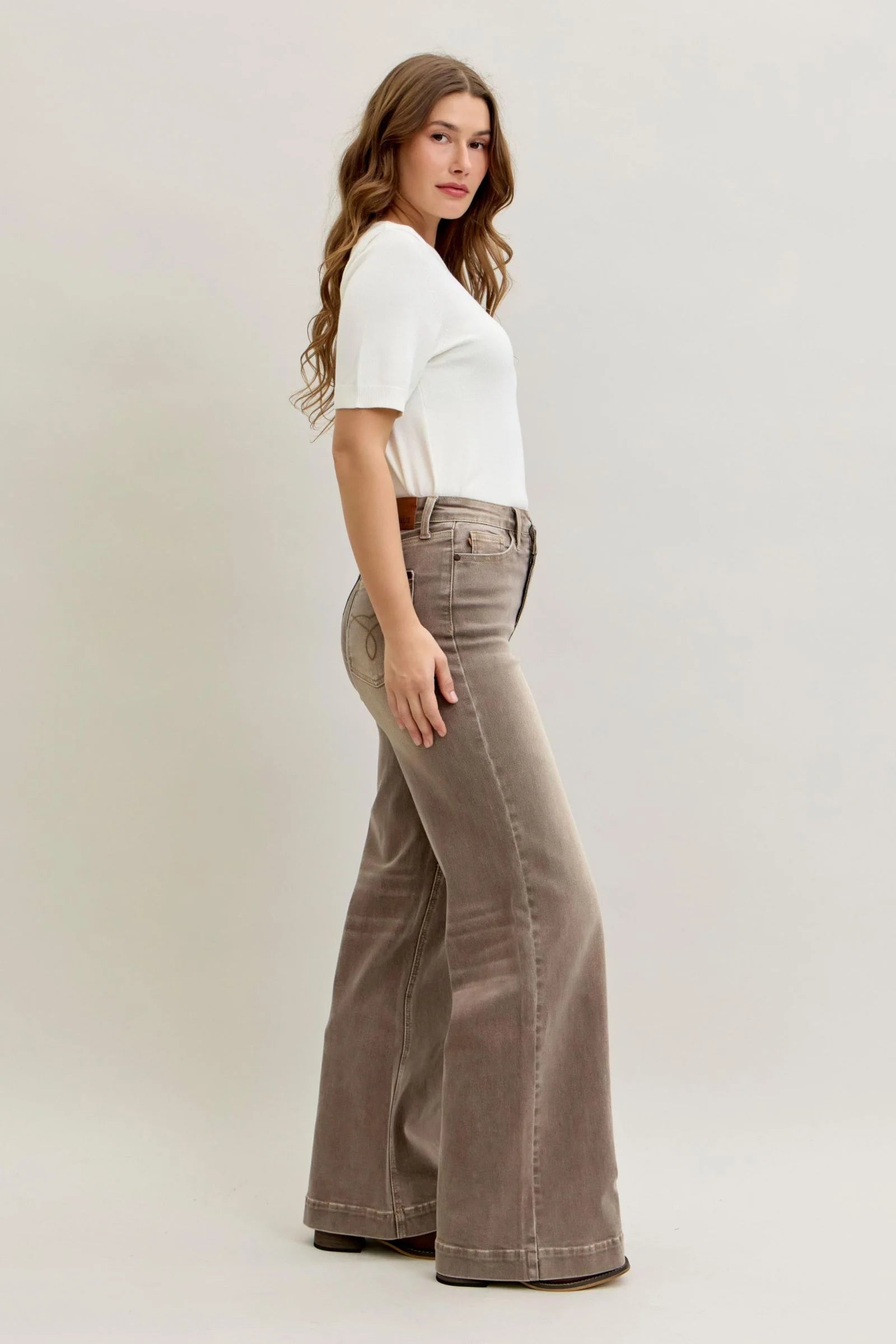 Clay Park Retro Wide Leg Judy Blue Jeans