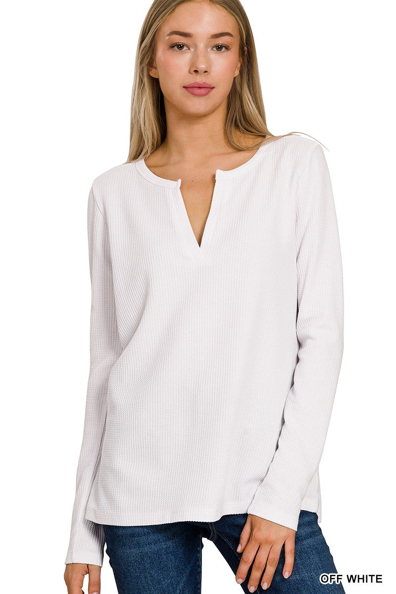Not So Basic Long Sleeve Top in Off White