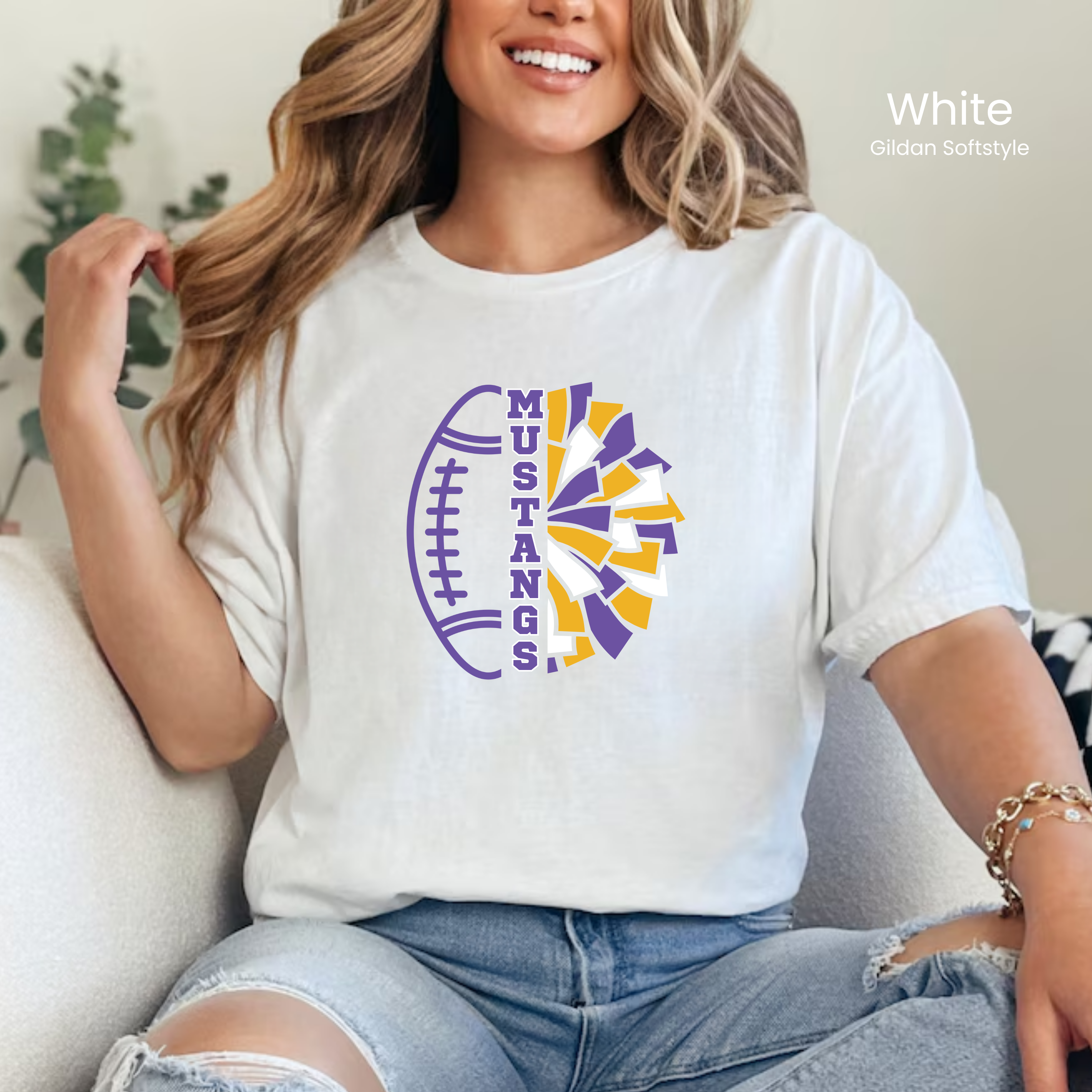 Gildan Softstyle Mustangs Football & Cheer Tee