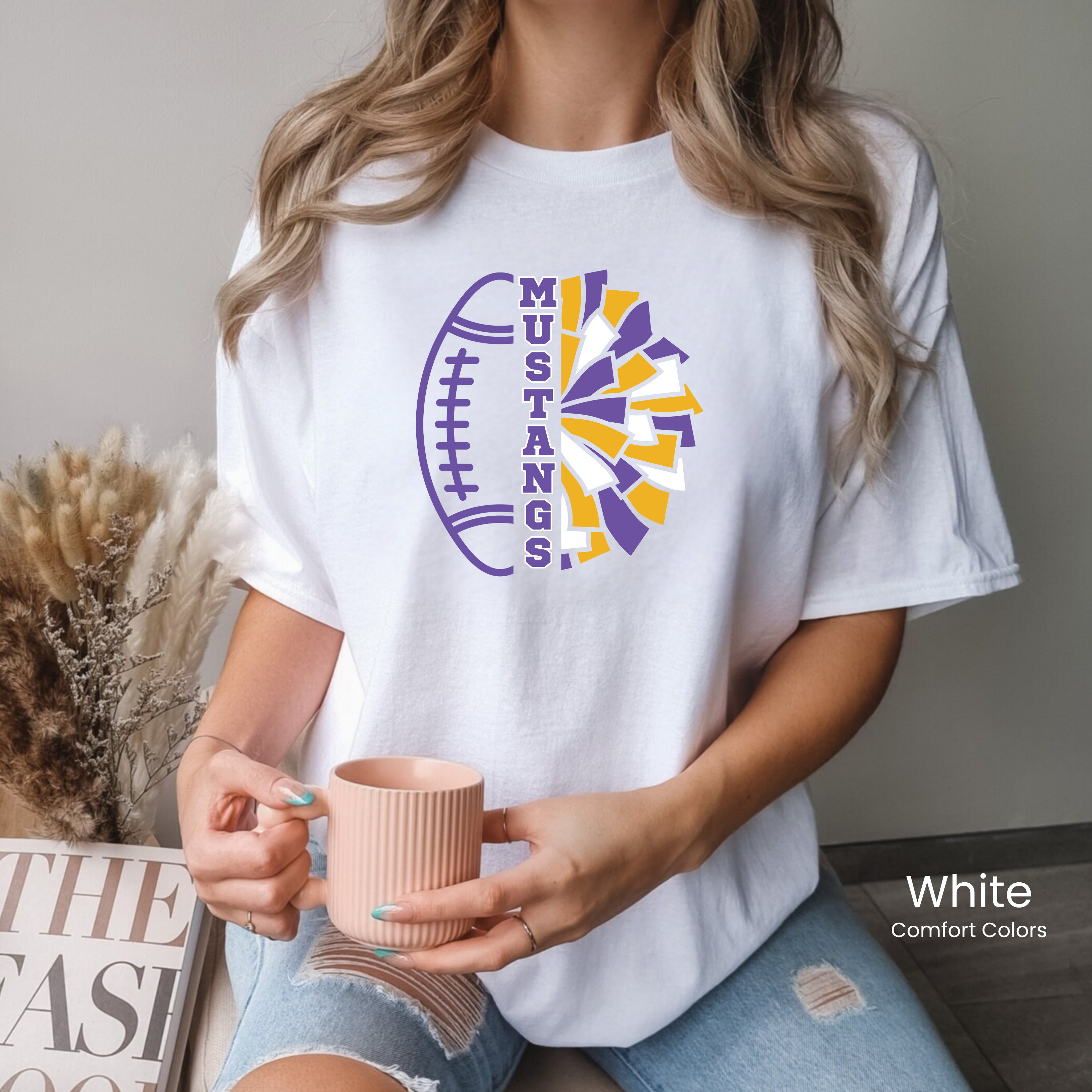 Comfort Colors Mustangs Football & Cheer Tee
