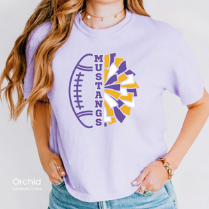 Comfort Colors Boxy Crop Football & Cheer Tee