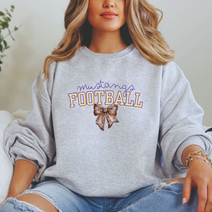 Gildan Softstyle Mustangs Football Bow Sweatshirt