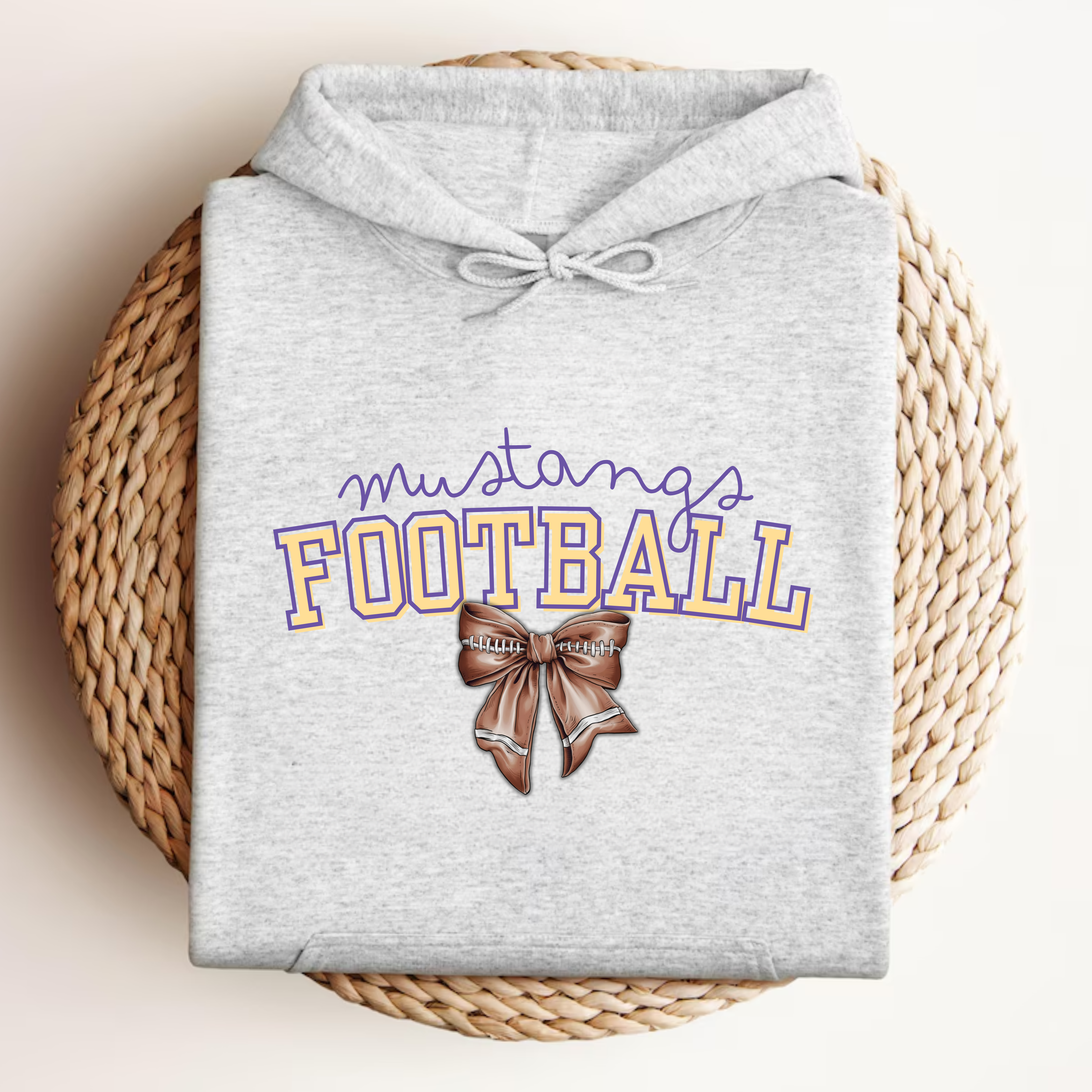 Gildan Softstyle Mustangs Football Bow Hoodie