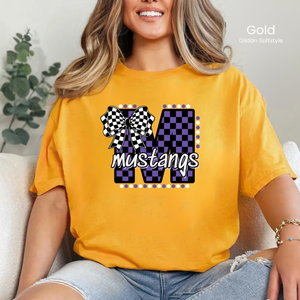Gildan Softstyle Mustangs Checker Mustangs Tee