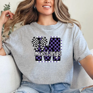 Gildan Softstyle Mustangs Checker Mustangs Tee