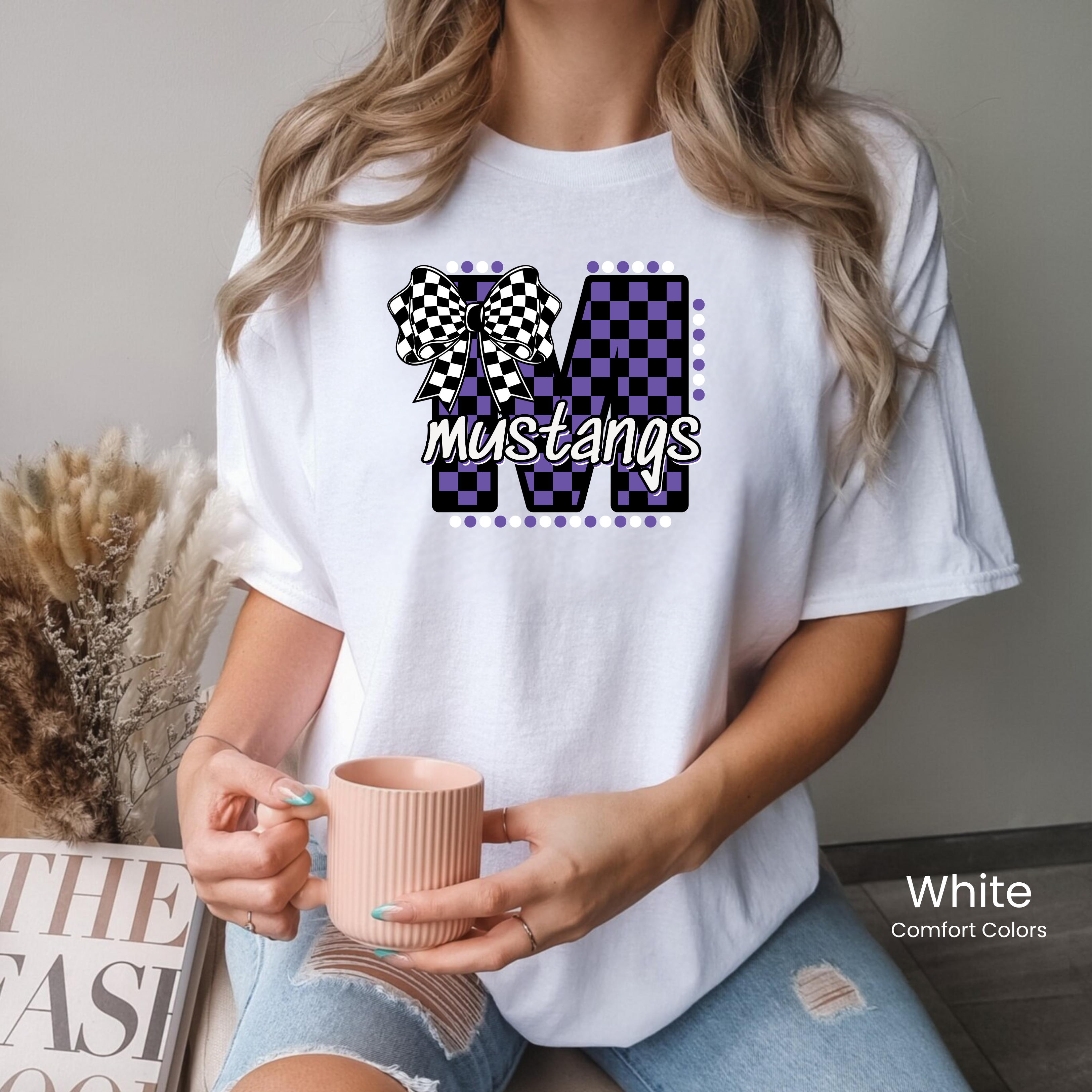 Comfort Colors Checker Mustangs Tee