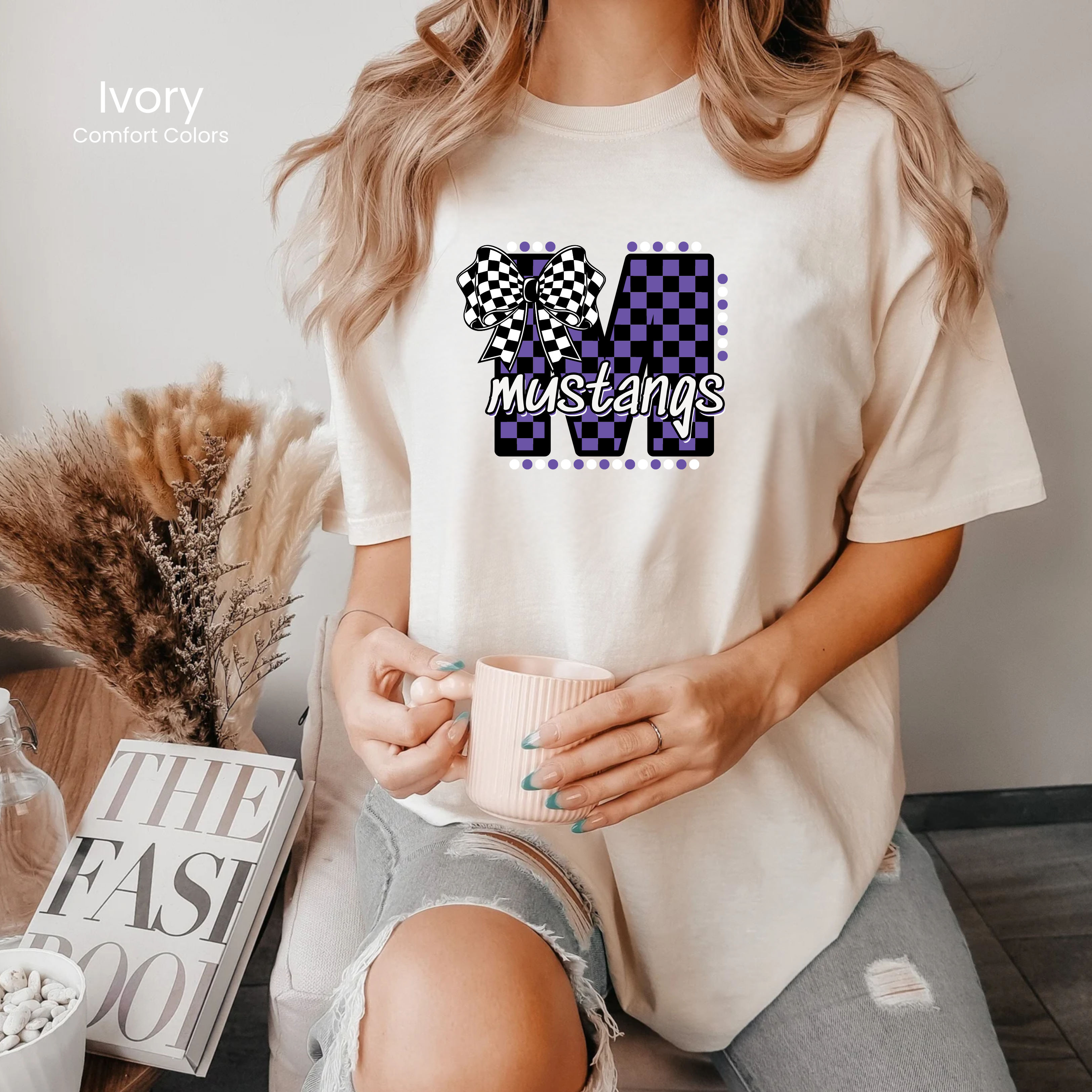 Comfort Colors Checker Mustangs Tee