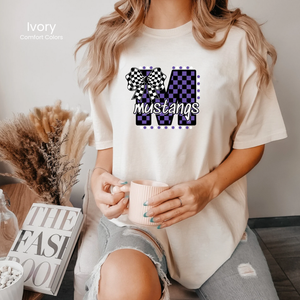 Comfort Colors Checker Mustangs Tee