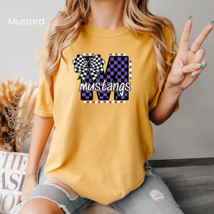 Comfort Colors Checker Mustangs Tee