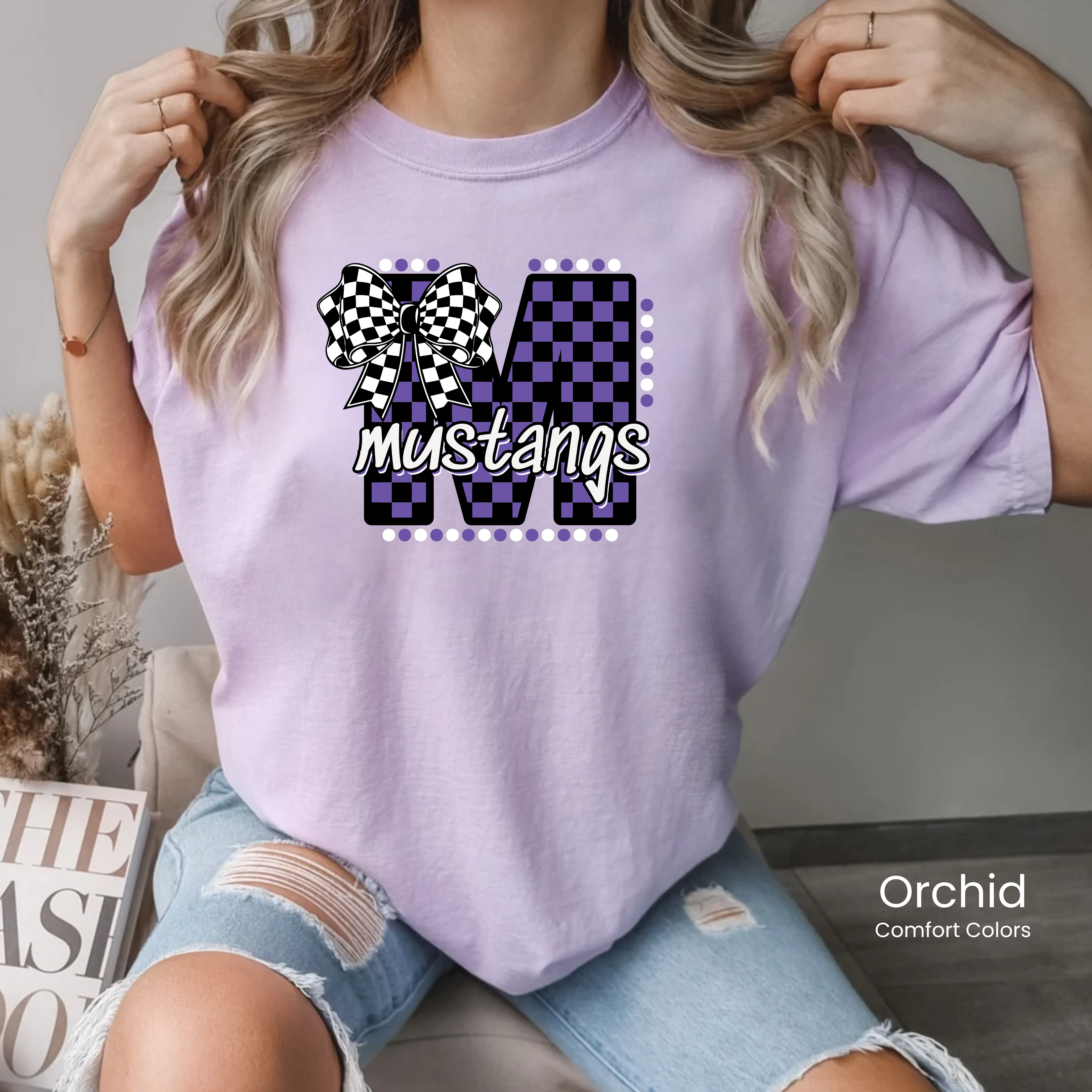 Comfort Colors Checker Mustangs Tee