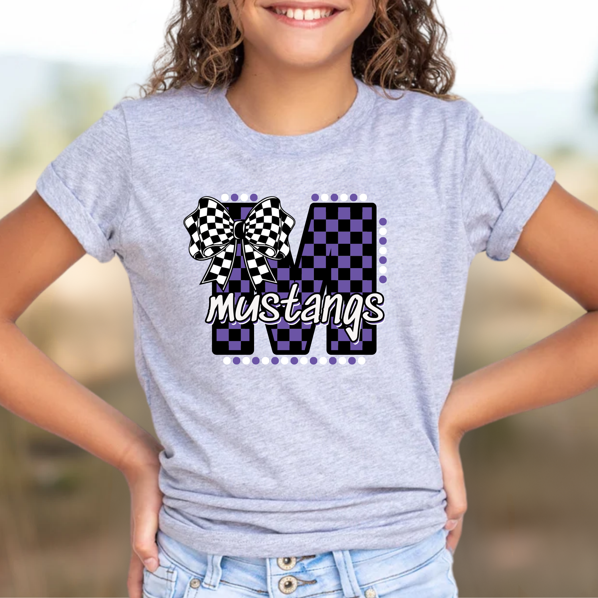 Youth Checker Mustangs Tee